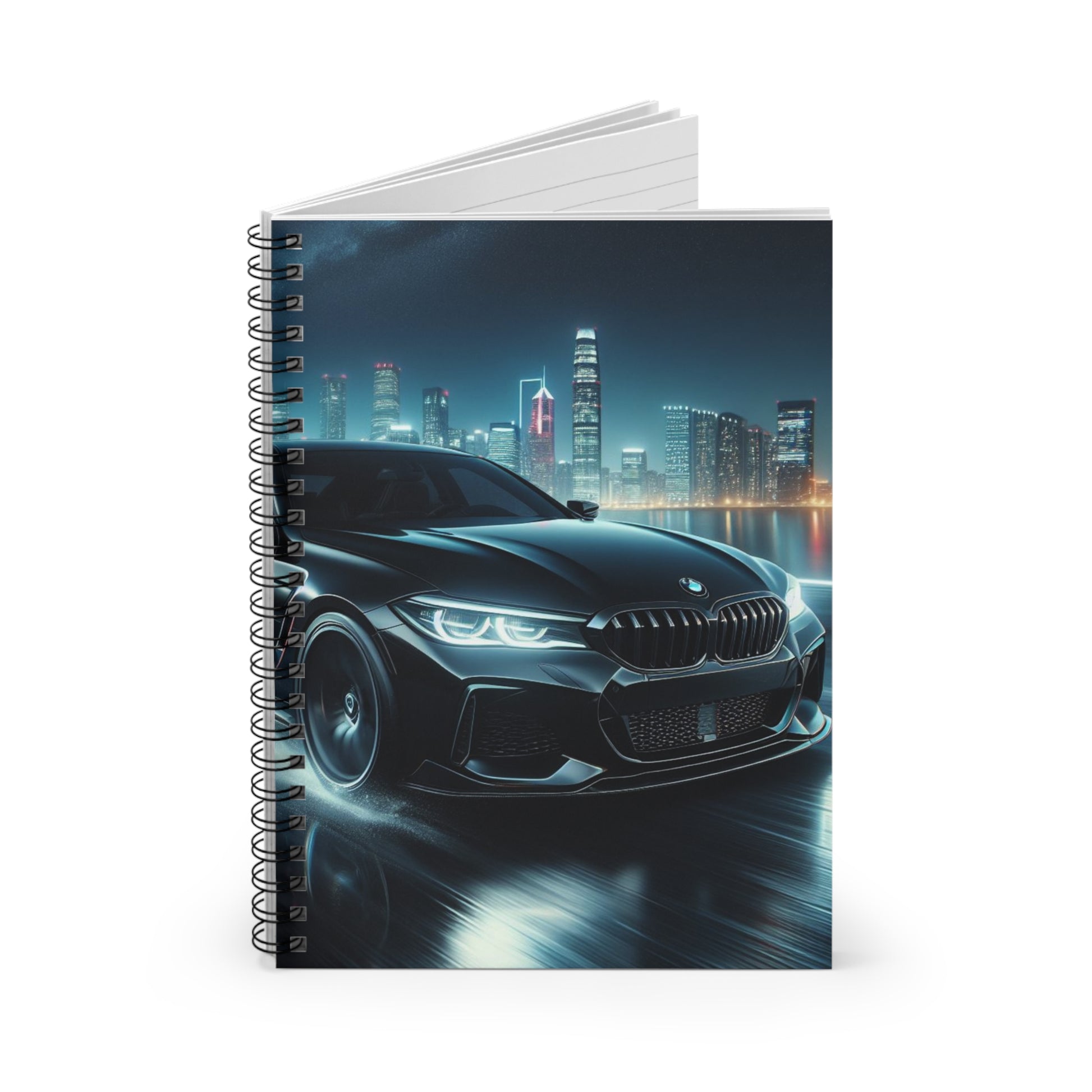 Black BMW Spiral Notebook Paper products Printify   