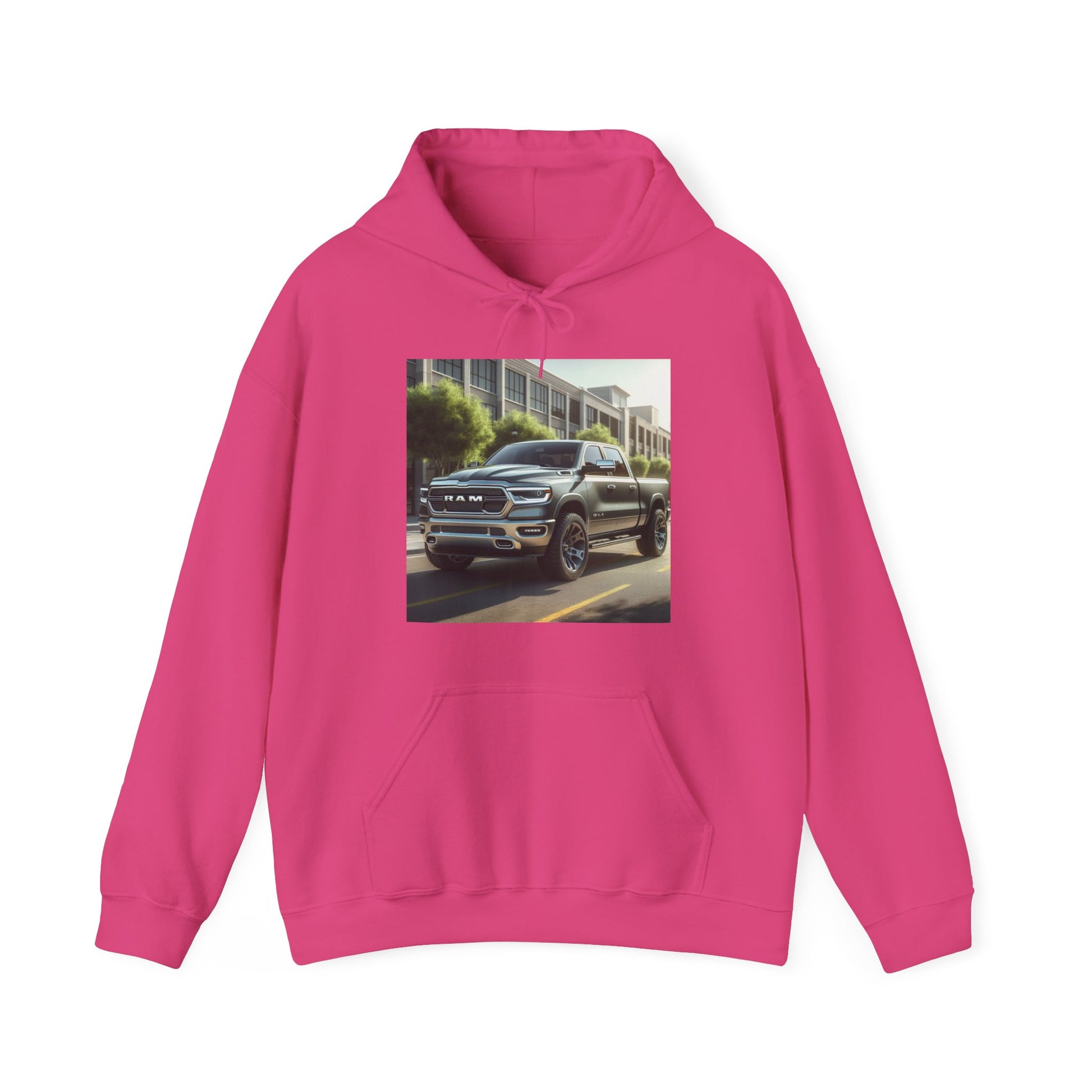 Gray Dodge Ram Hoodie Hoodie Printify Heliconia S 