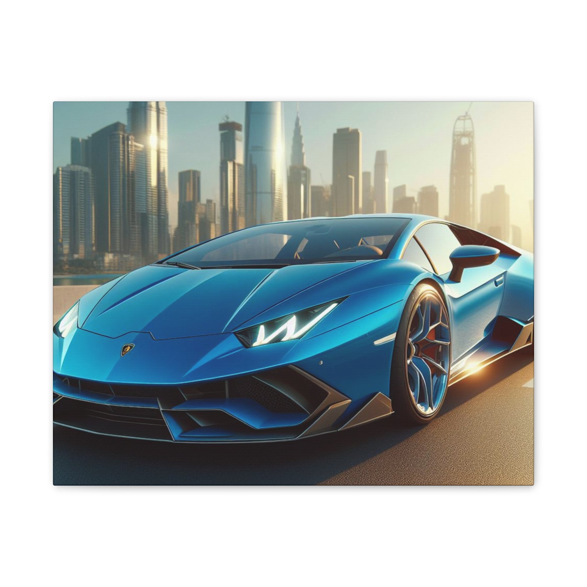 Blue Lamborghini Canvas Canvas Printify   