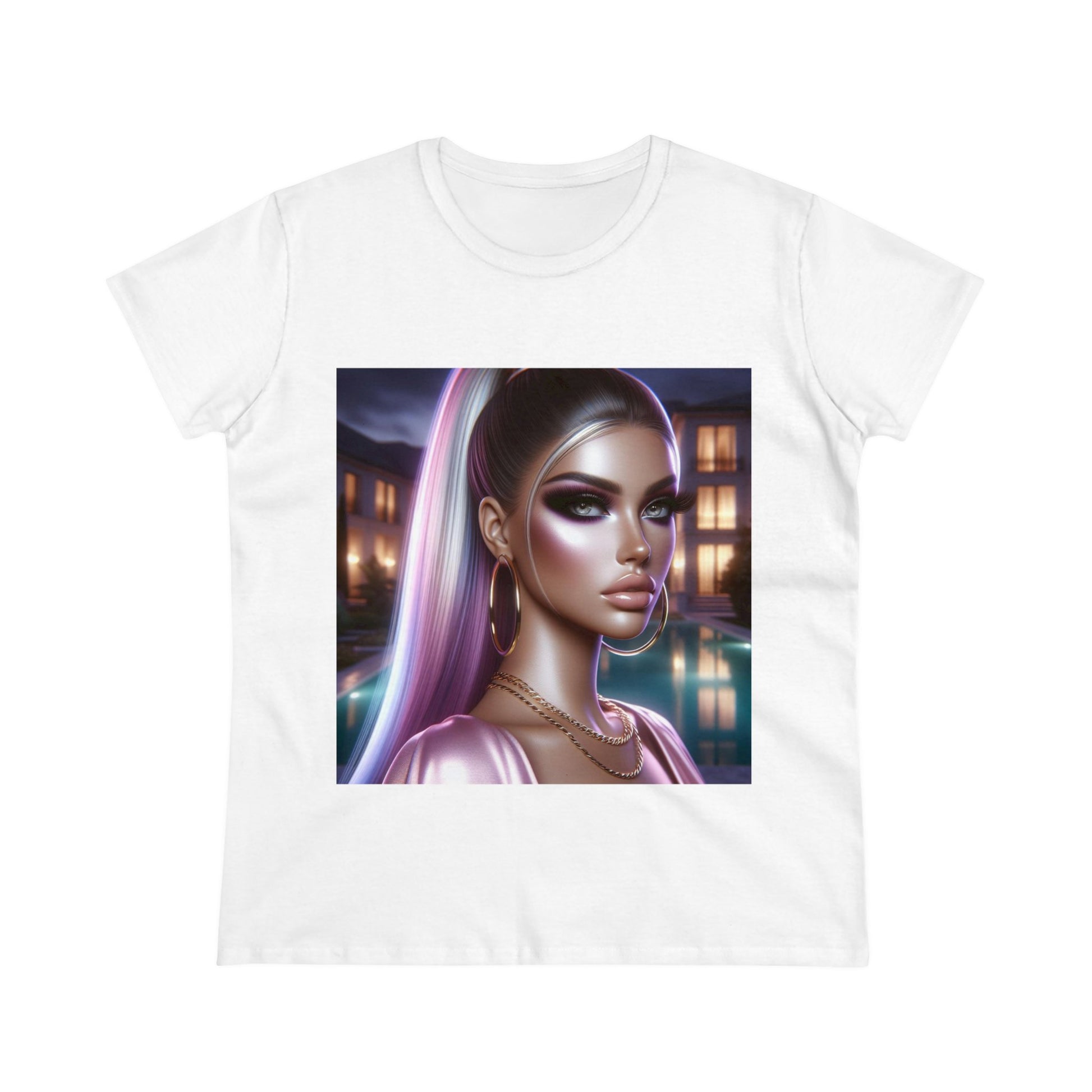 Pink at Night T-Shirt T-Shirt Printify White S 