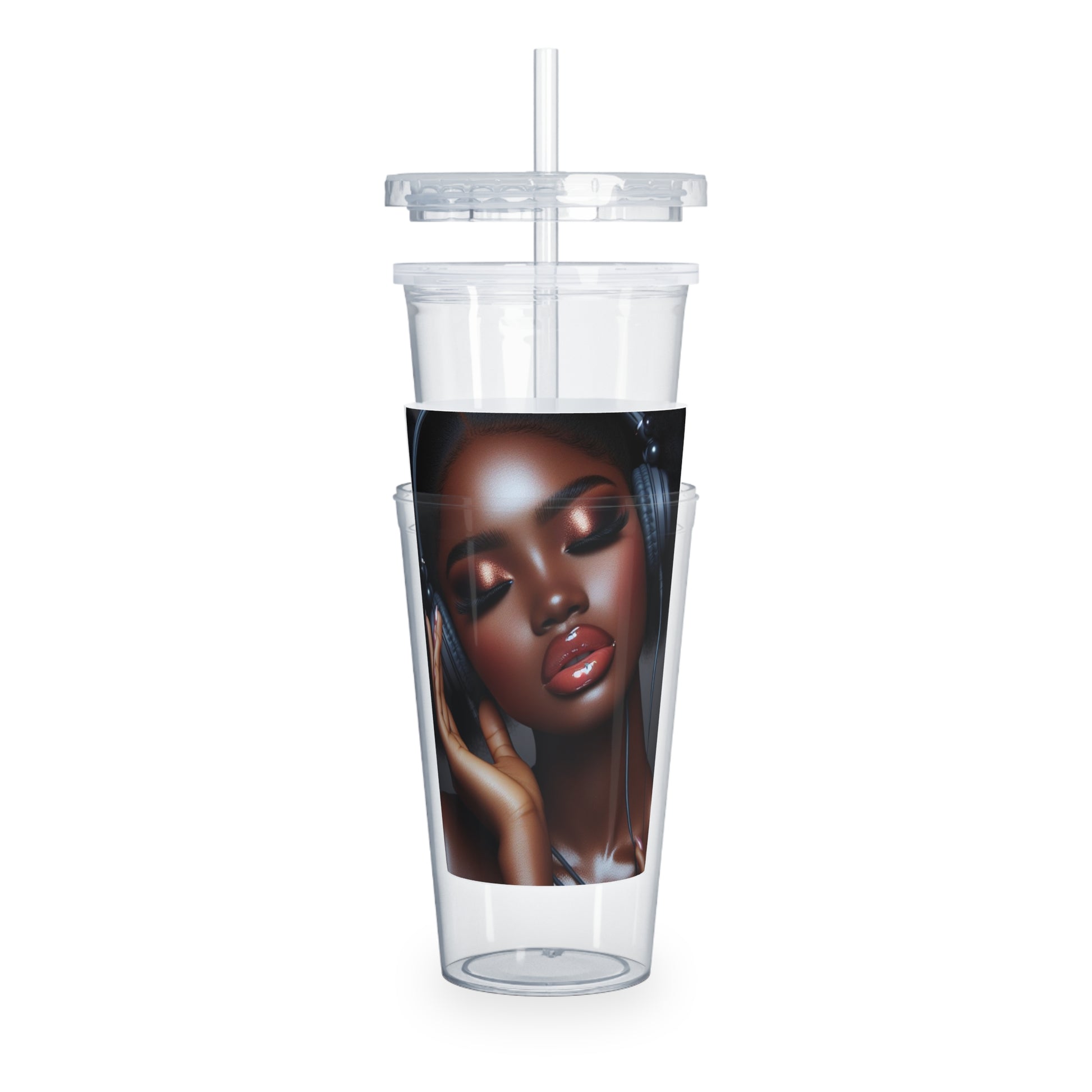 Music Vibes Tumbler with Straw Mug Printify   