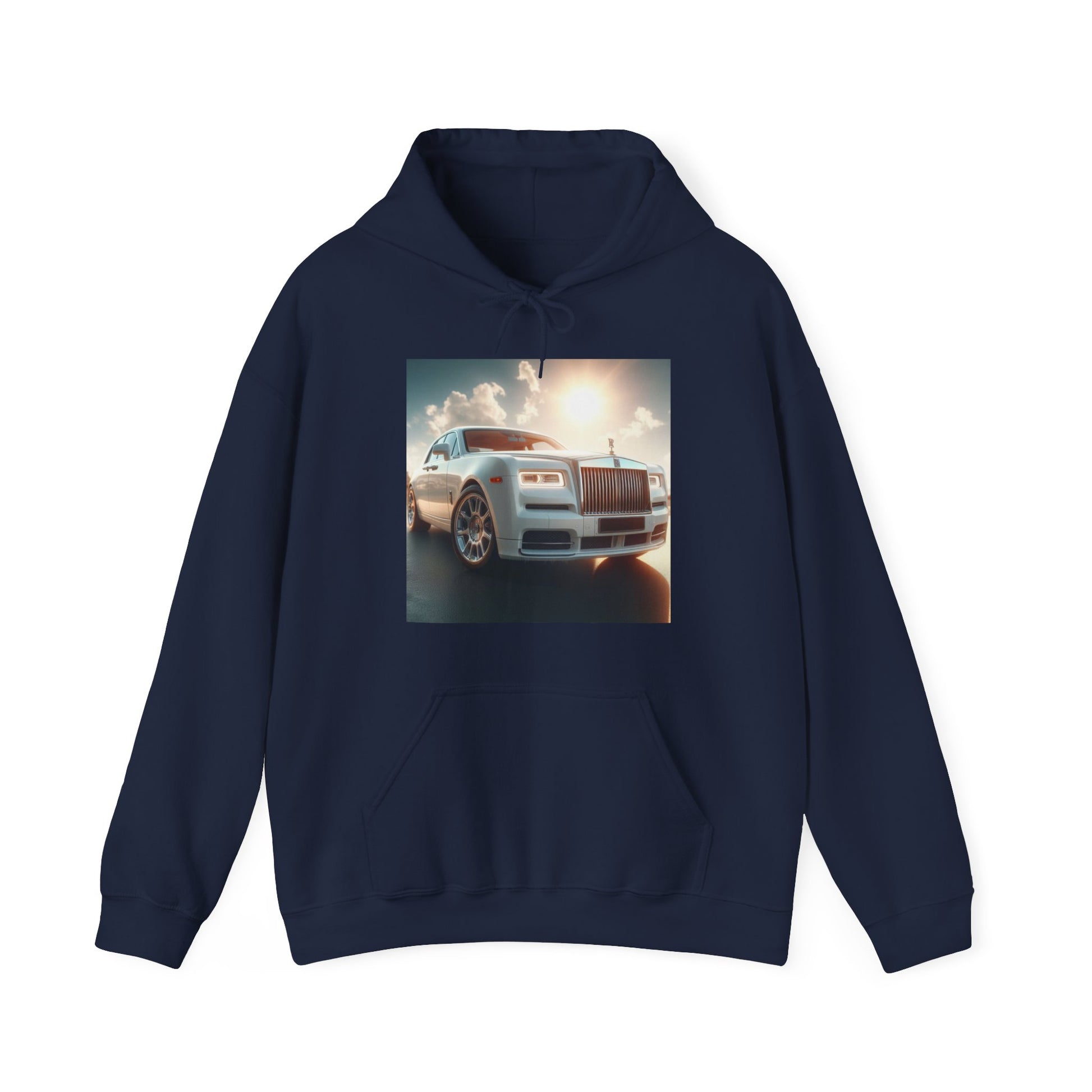 White Rolls Royce Hoodie Hoodie Printify Navy S 