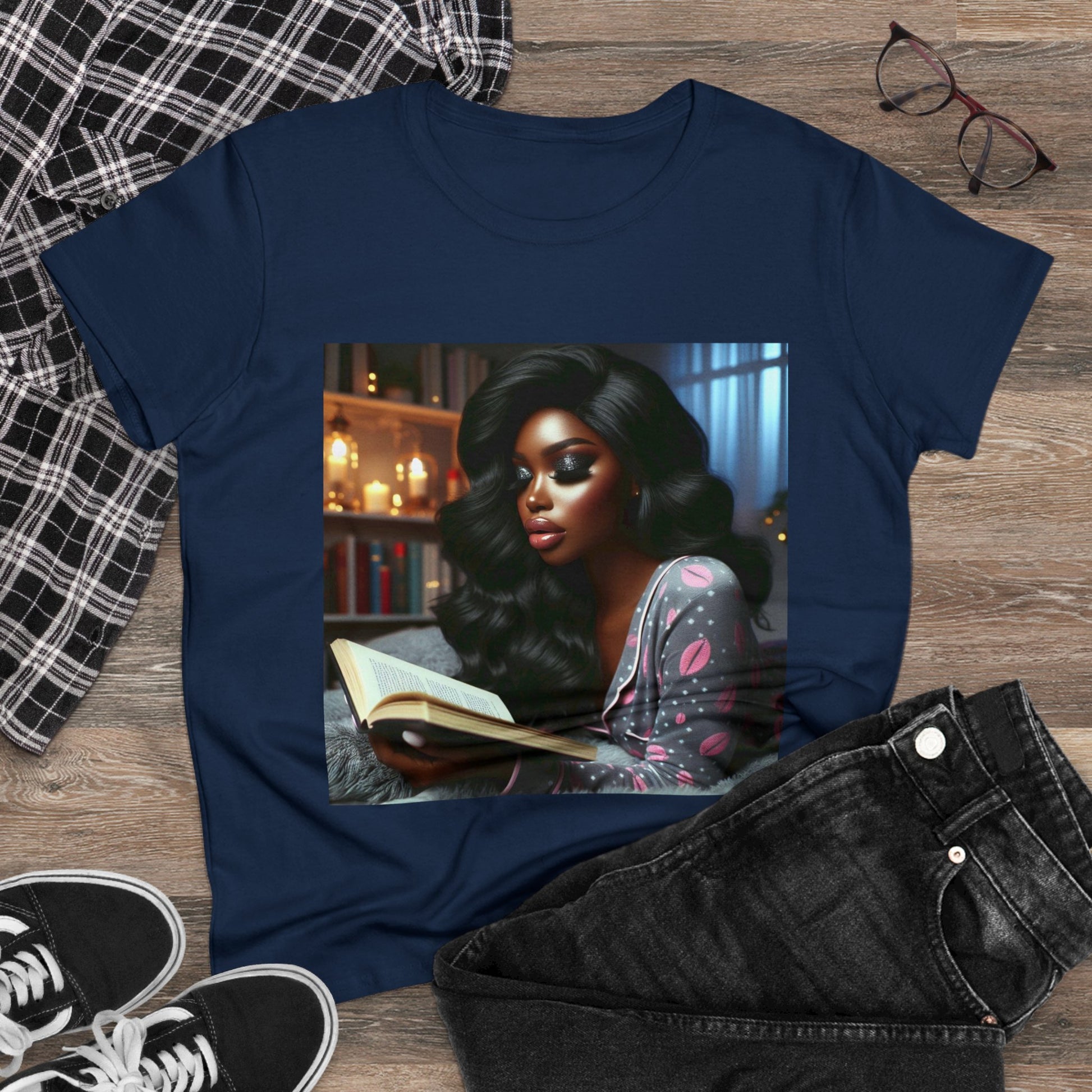 Late Night Book T-Shirt T-Shirt Printify   