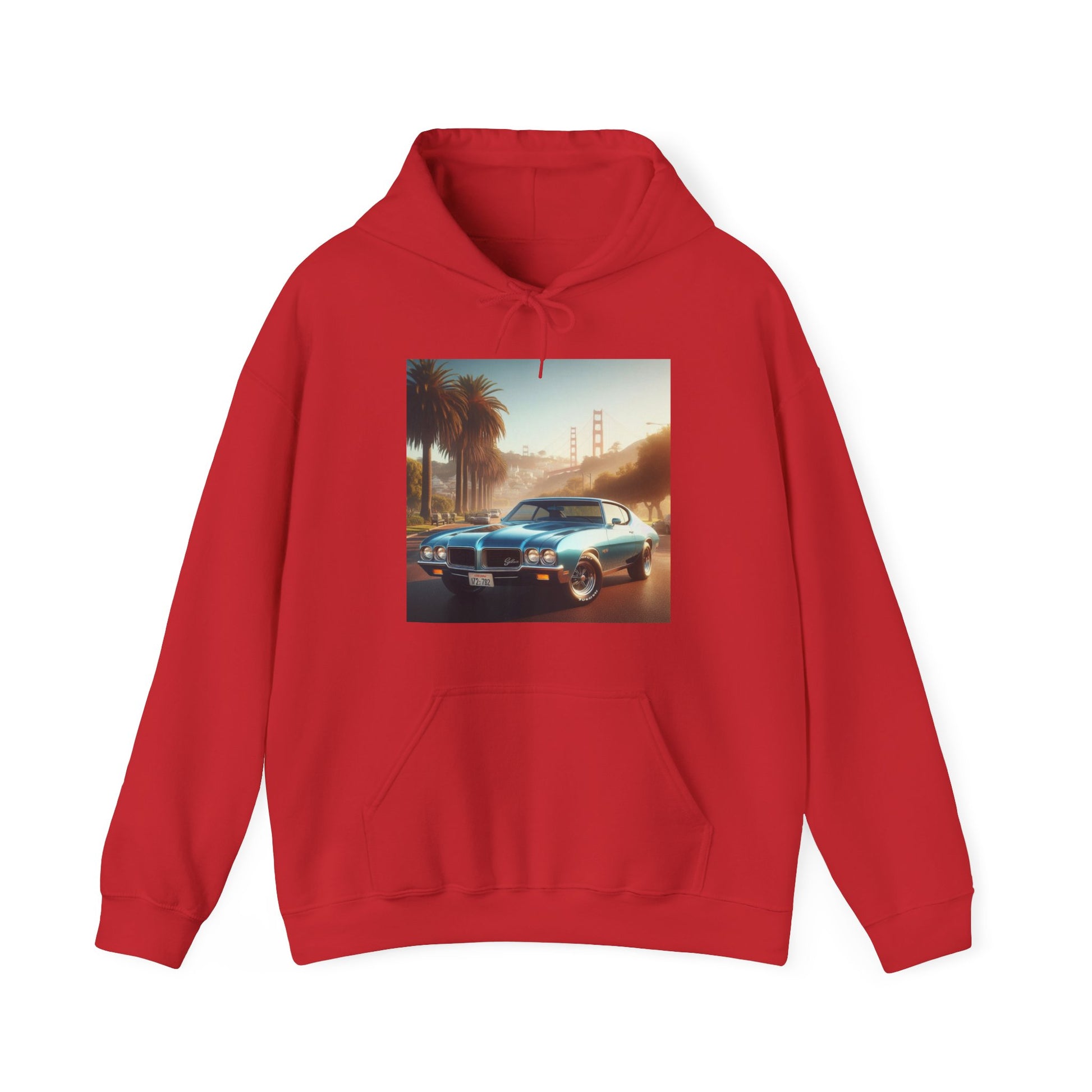 1972 Blue Buick Gran Sport Hoodie Hoodie Printify Red S 