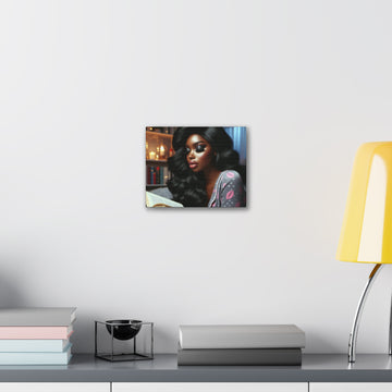 Late Night Book Canvas Canvas Printify 10" x 8" (Horizontal) 0.75'' 