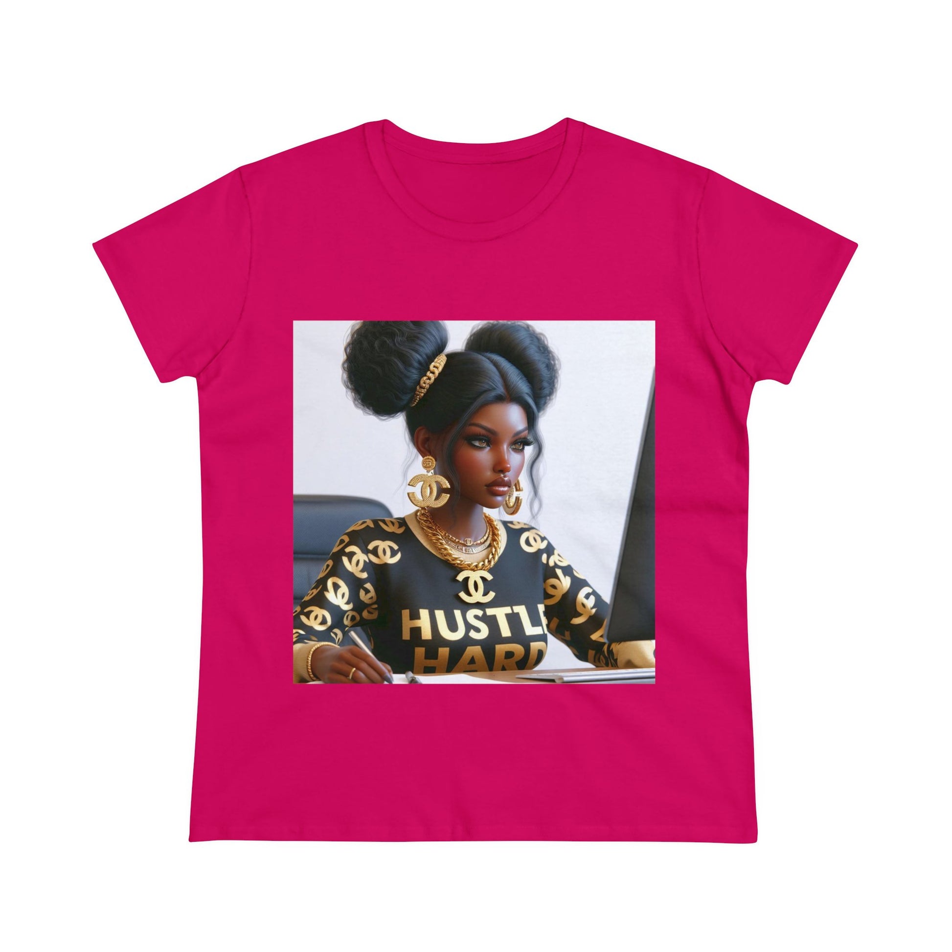 Hustle Hard T-Shirt T-Shirt Printify Heliconia S 