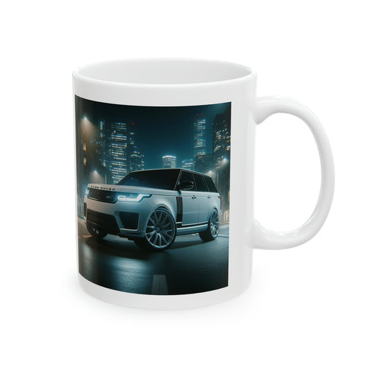 White Range Rover Mug Mug Printify   