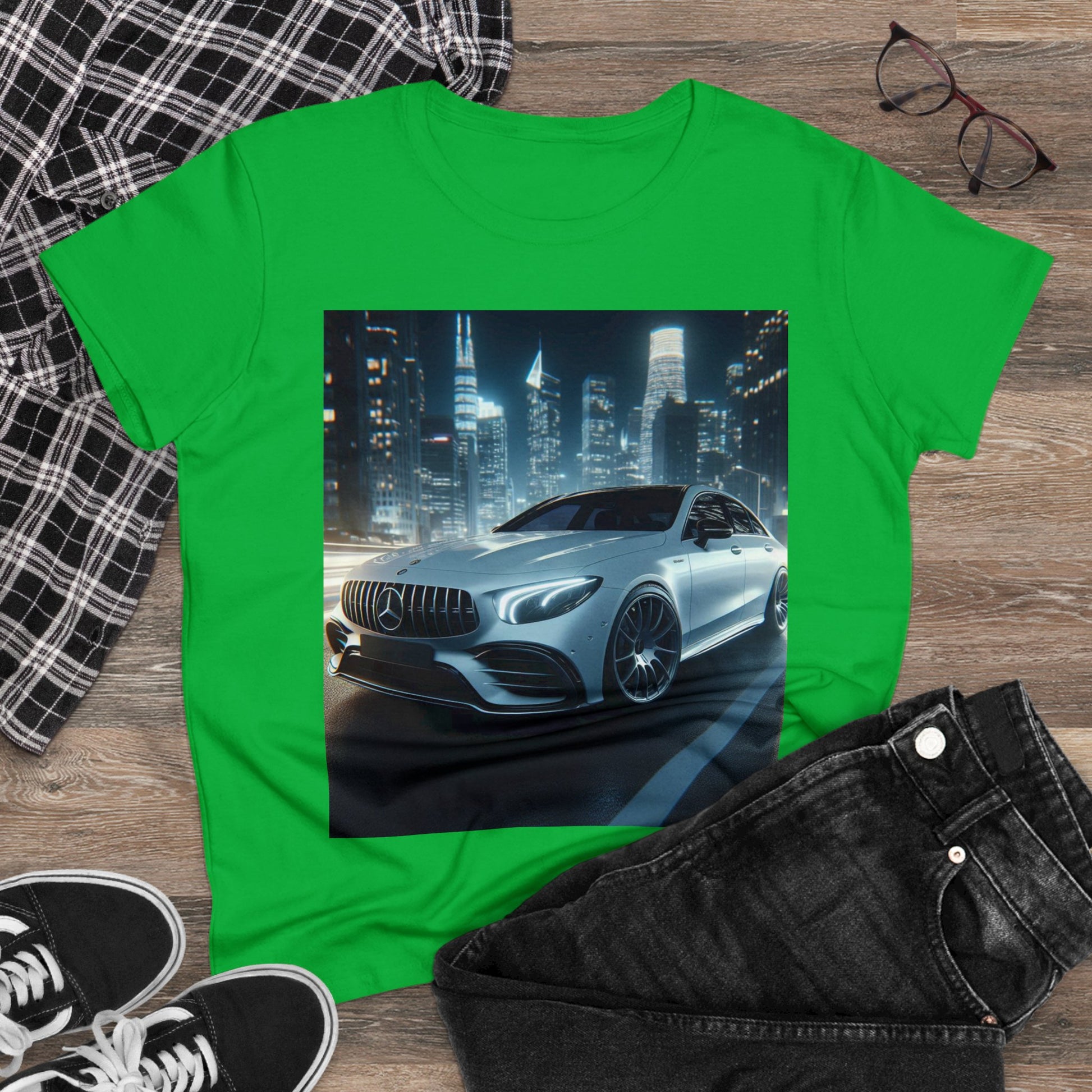 White Mercedes T-Shirt T-Shirt Printify   