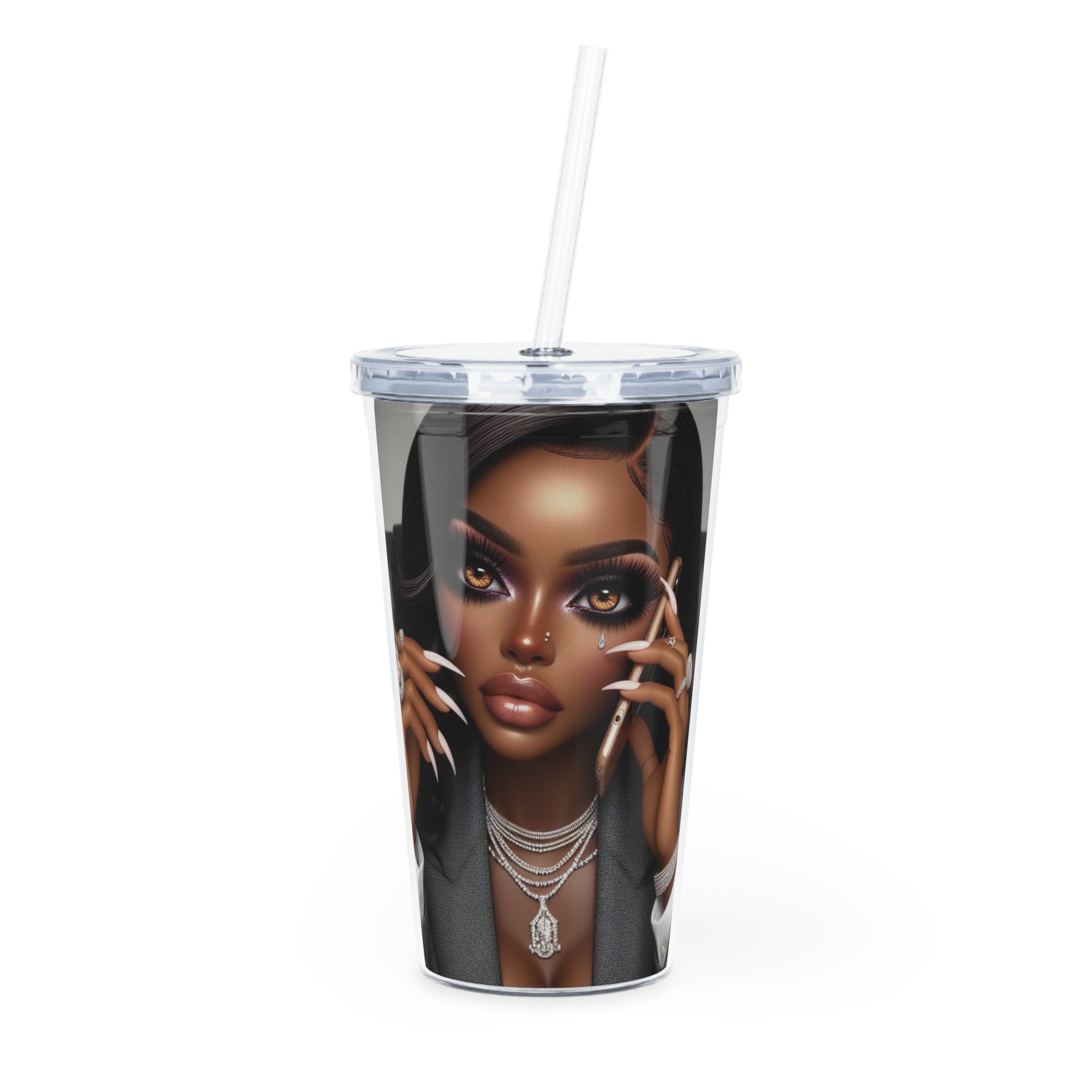 Business Call Tumbler with Straw Mug Printify 20oz Transparent 