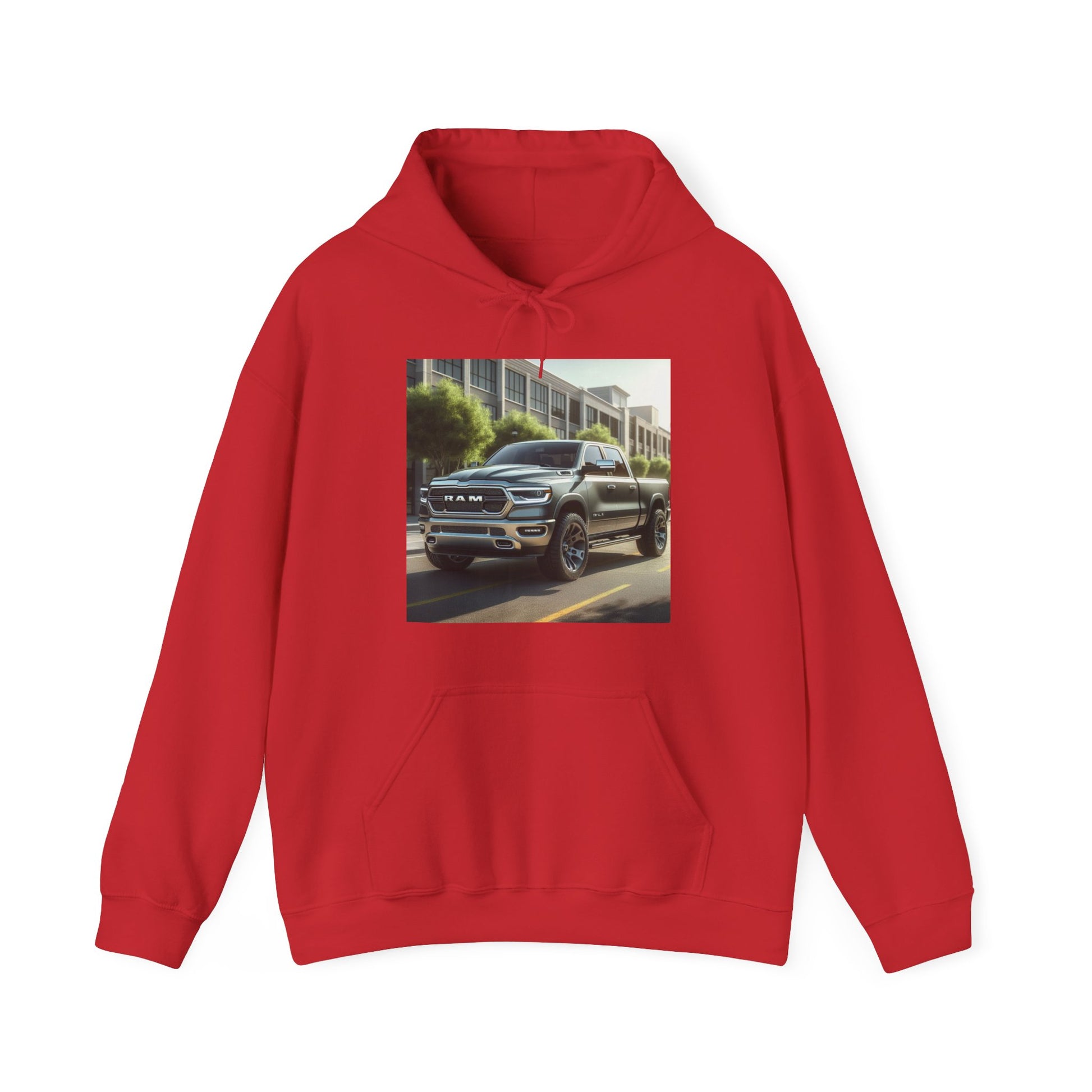 Gray Dodge Ram Hoodie Hoodie Printify Red S 