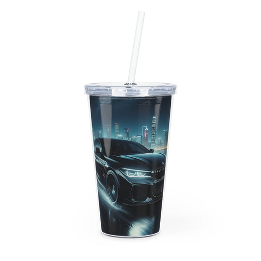 Black BMW Tumbler with Straw Mug Printify 20oz Transparent 