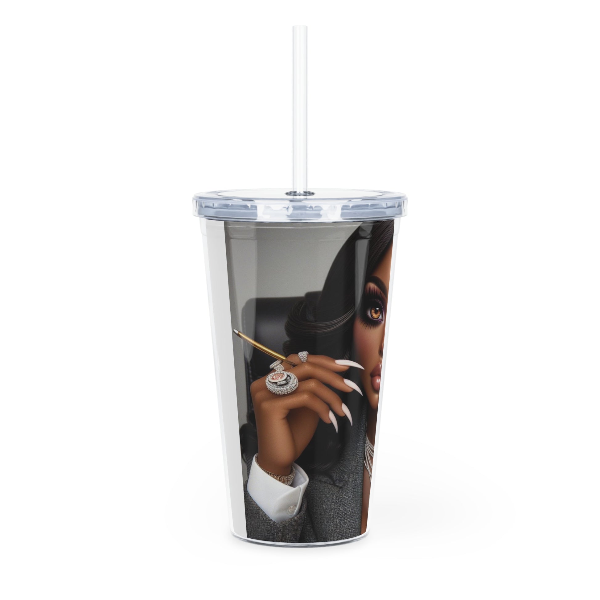 Business Call Tumbler with Straw Mug Printify   