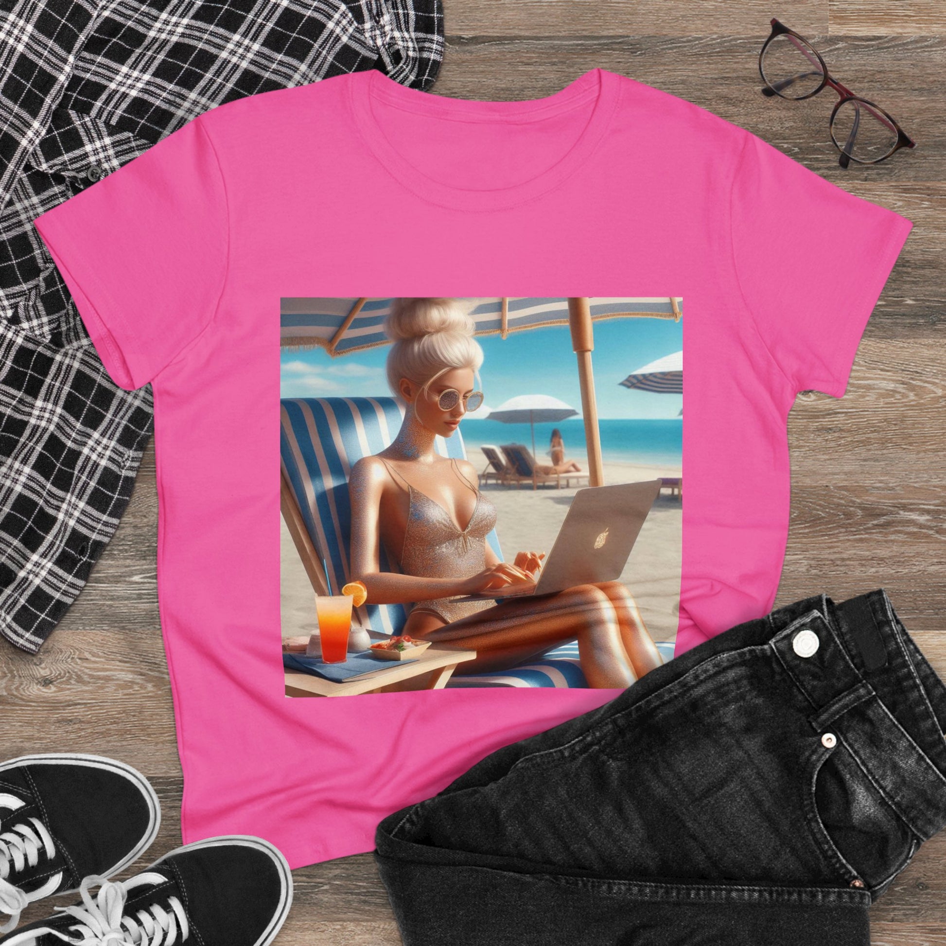 Work Day at the Beach T-Shirt T-Shirt Printify   