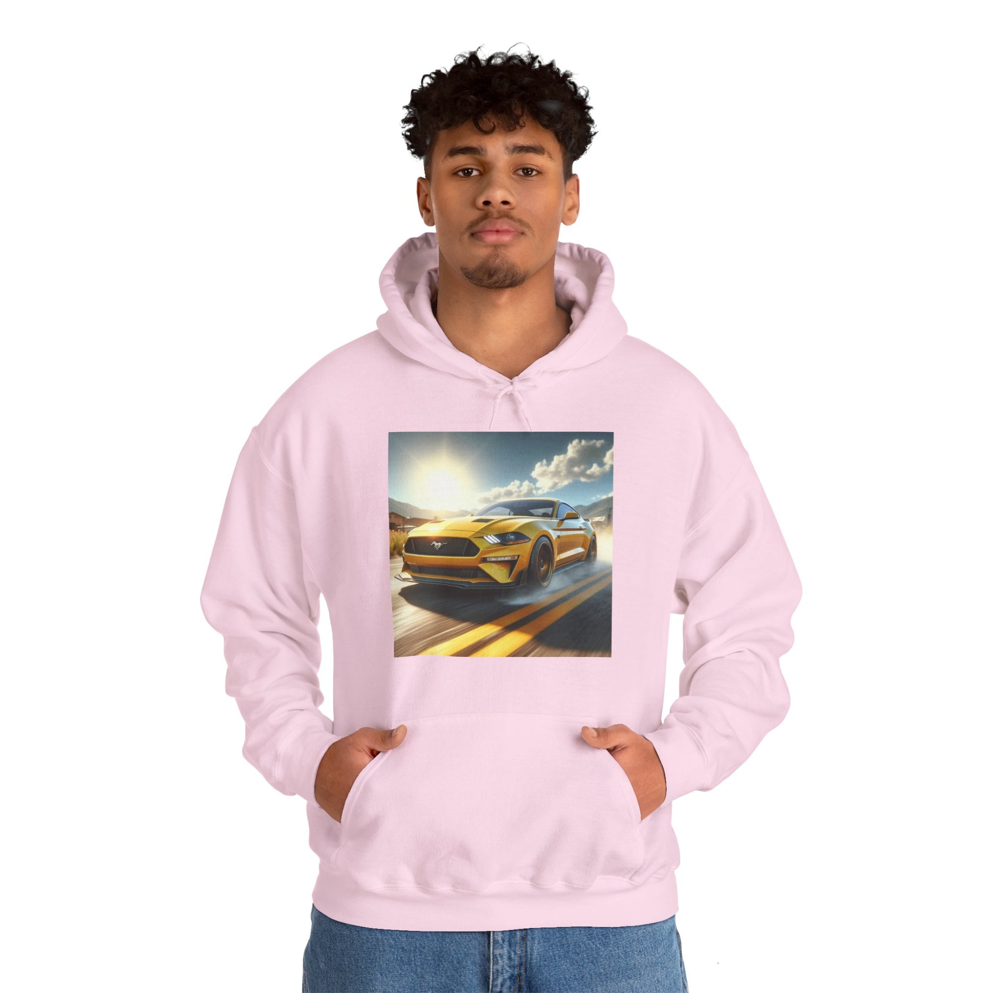 Yellow Mustang Hoodie Hoodie Printify   