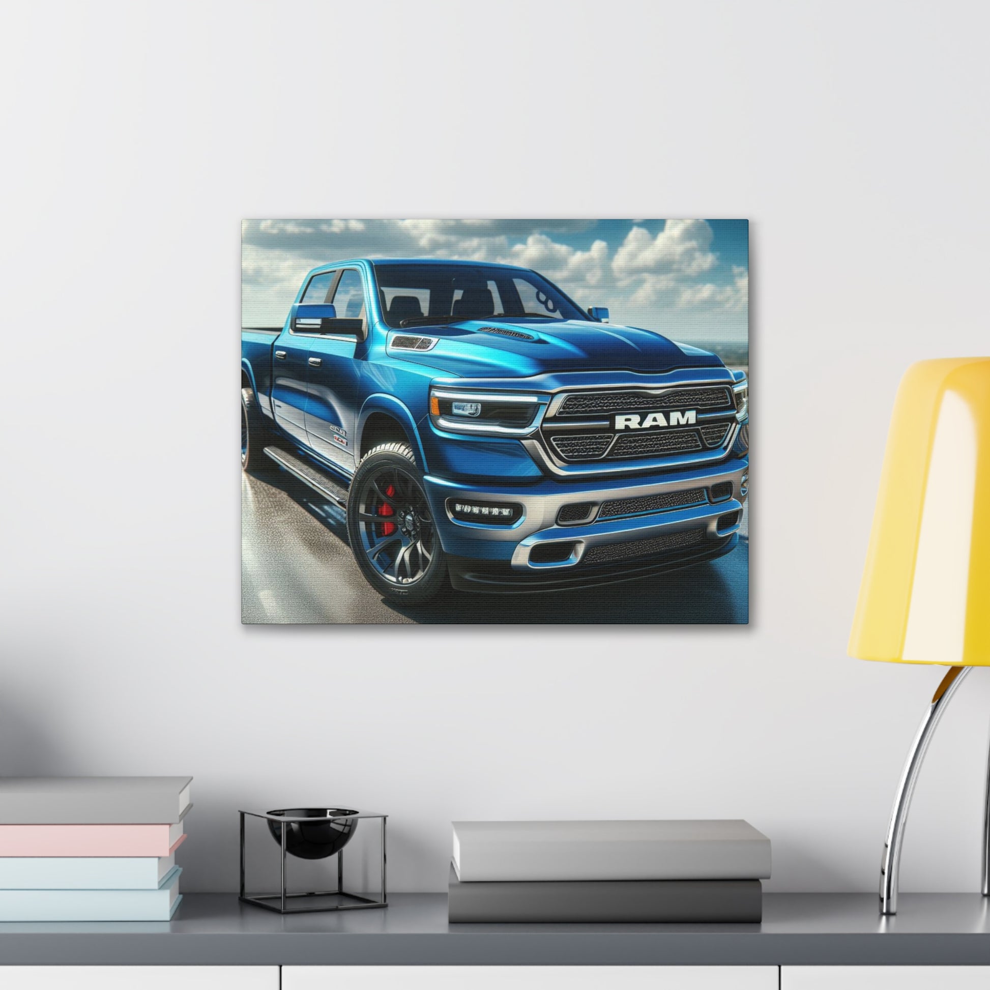 Blue Dodge Ram Canvas Canvas Printify 20″ x 16″ (Horizontal) 0.75'' 