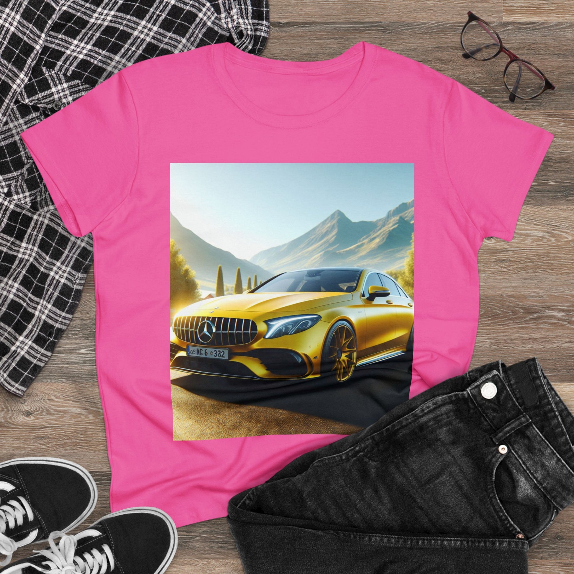 Yellow Mercedes T-Shirt T-Shirt Printify   