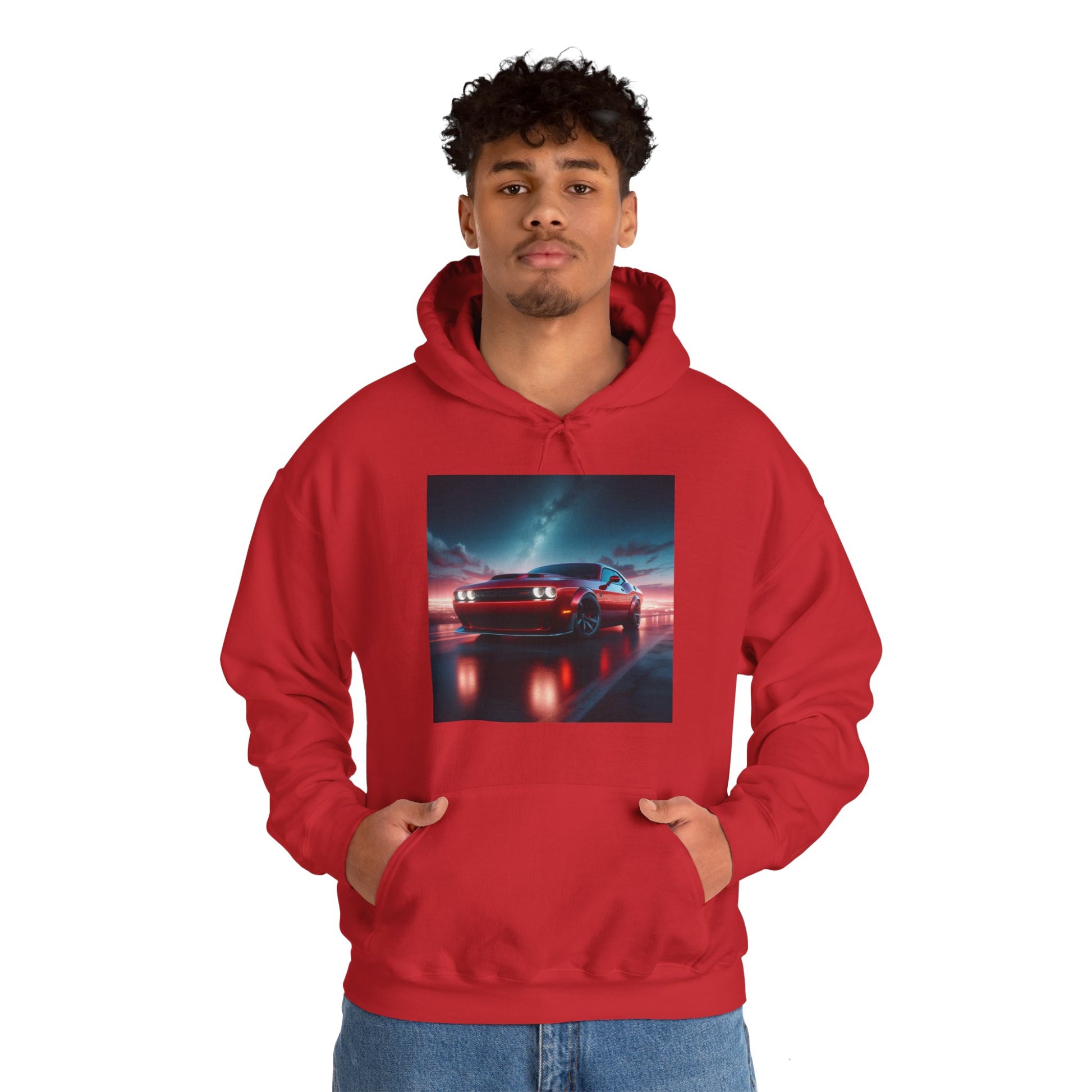 Red Challenger Hoodie Hoodie Printify   