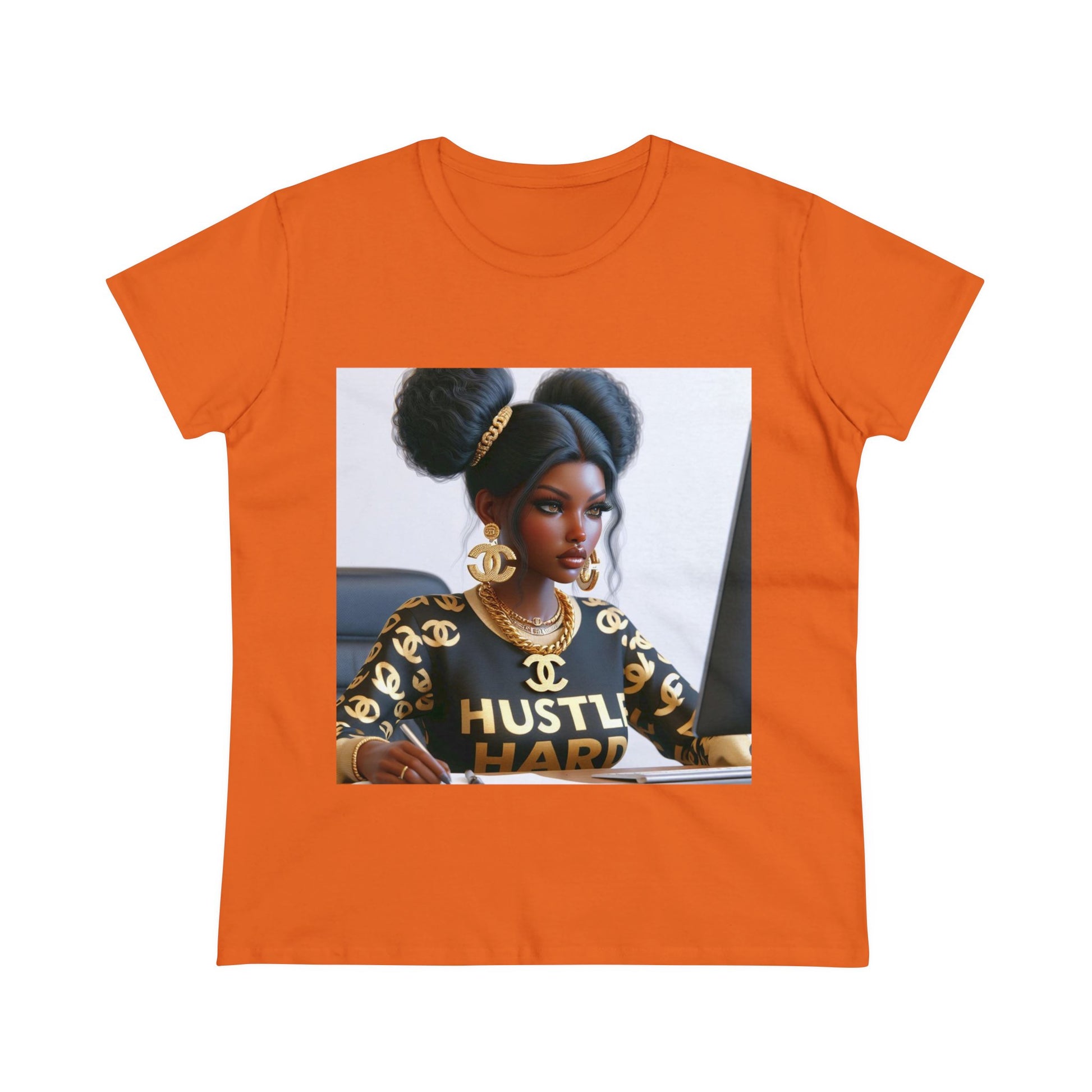 Hustle Hard T-Shirt T-Shirt Printify Orange S 