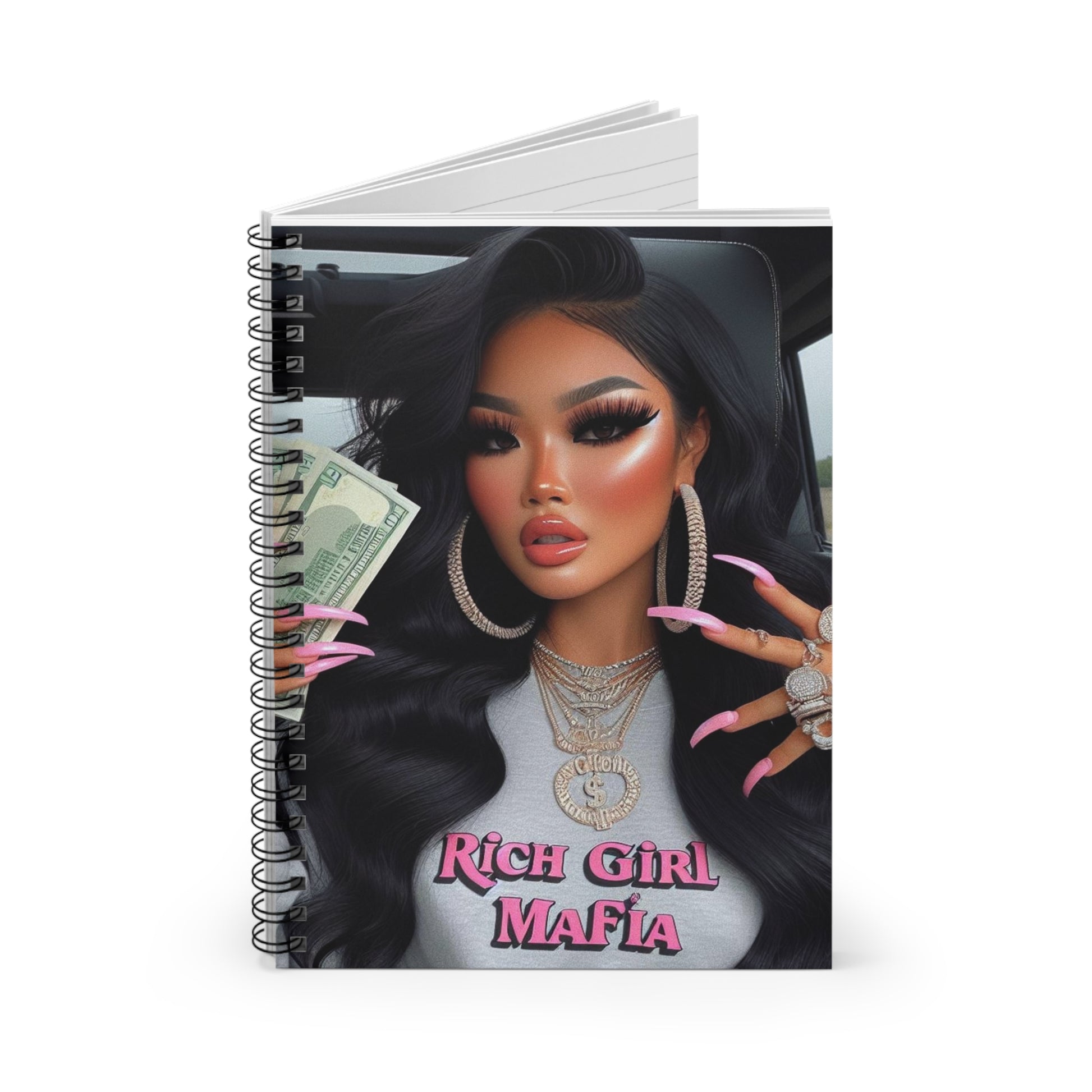 Rich Girl Mafia Spiral Notebook Paper products Printify   