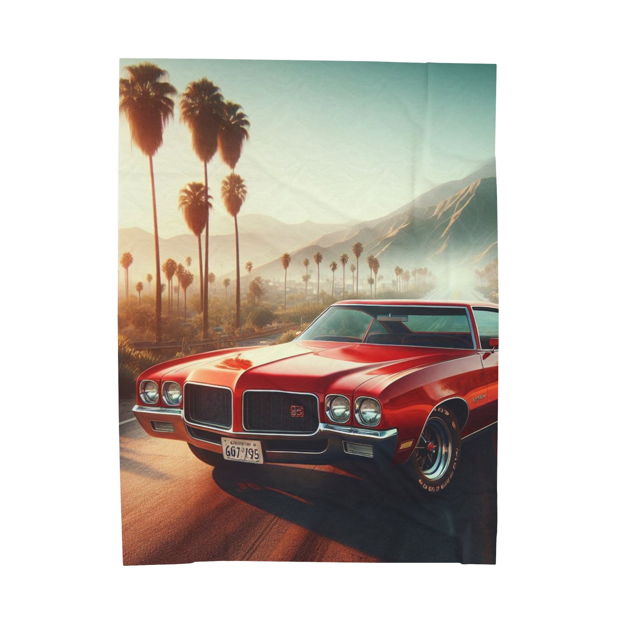 1972 Red Buick Gran Sport Plush Blanket All Over Prints Printify 60" × 80"  