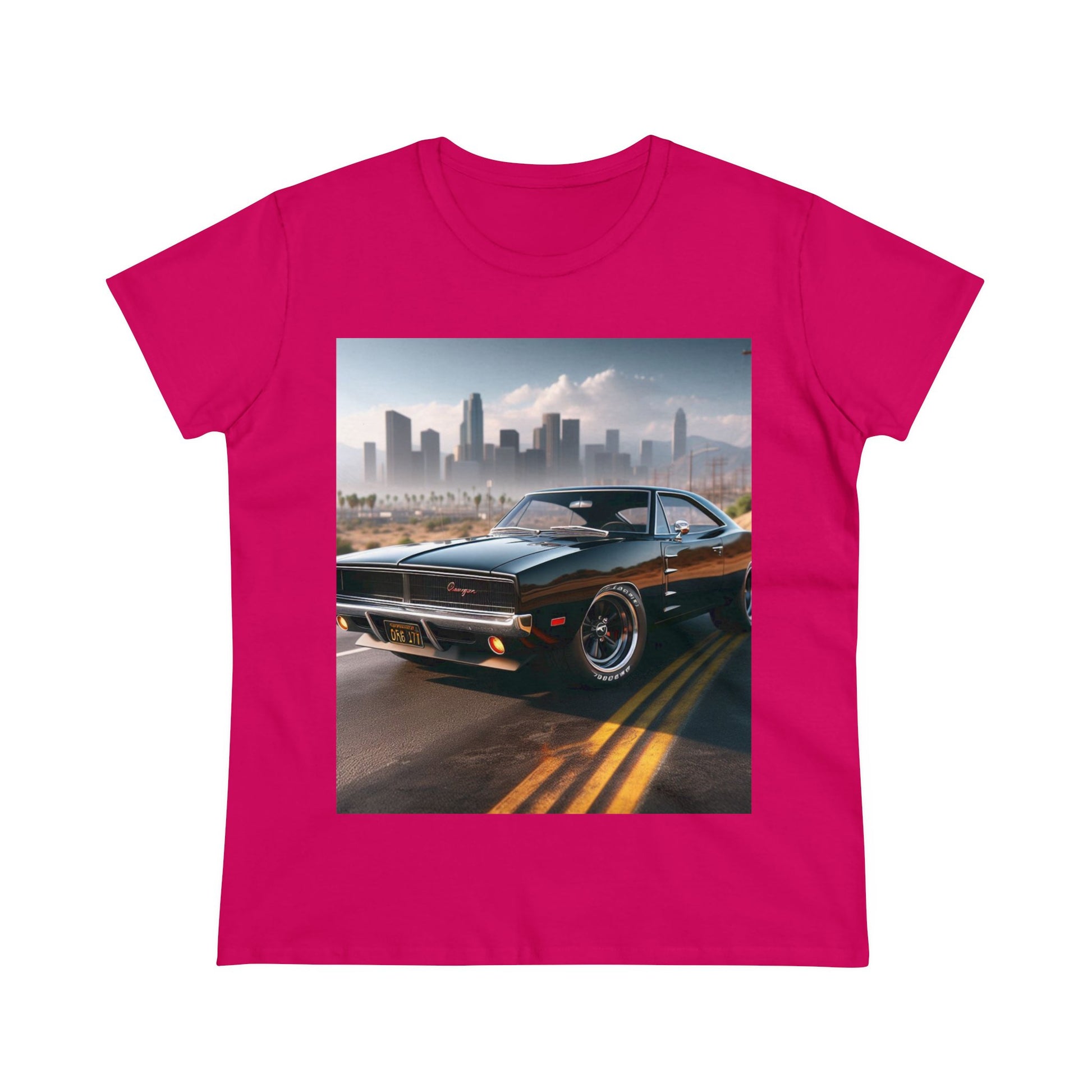 1970 Black Dodge Charge T-Shirt T-Shirt Printify Heliconia S 