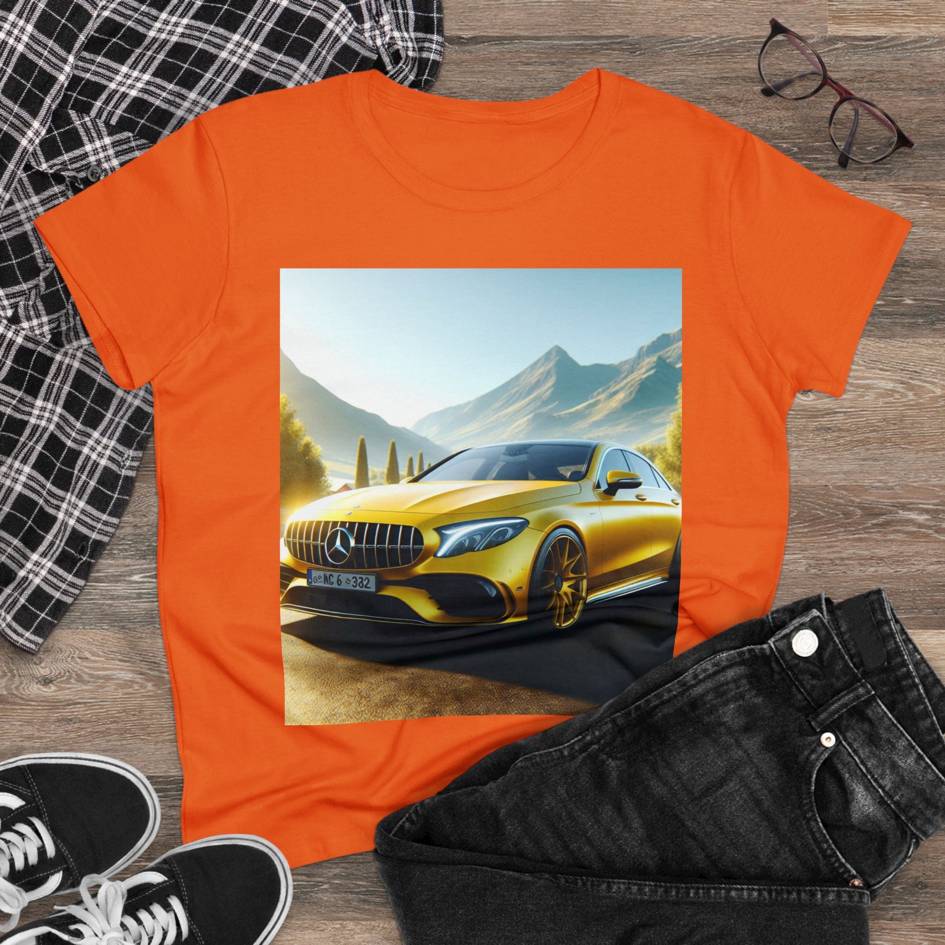 Yellow Mercedes T-Shirt T-Shirt Printify   