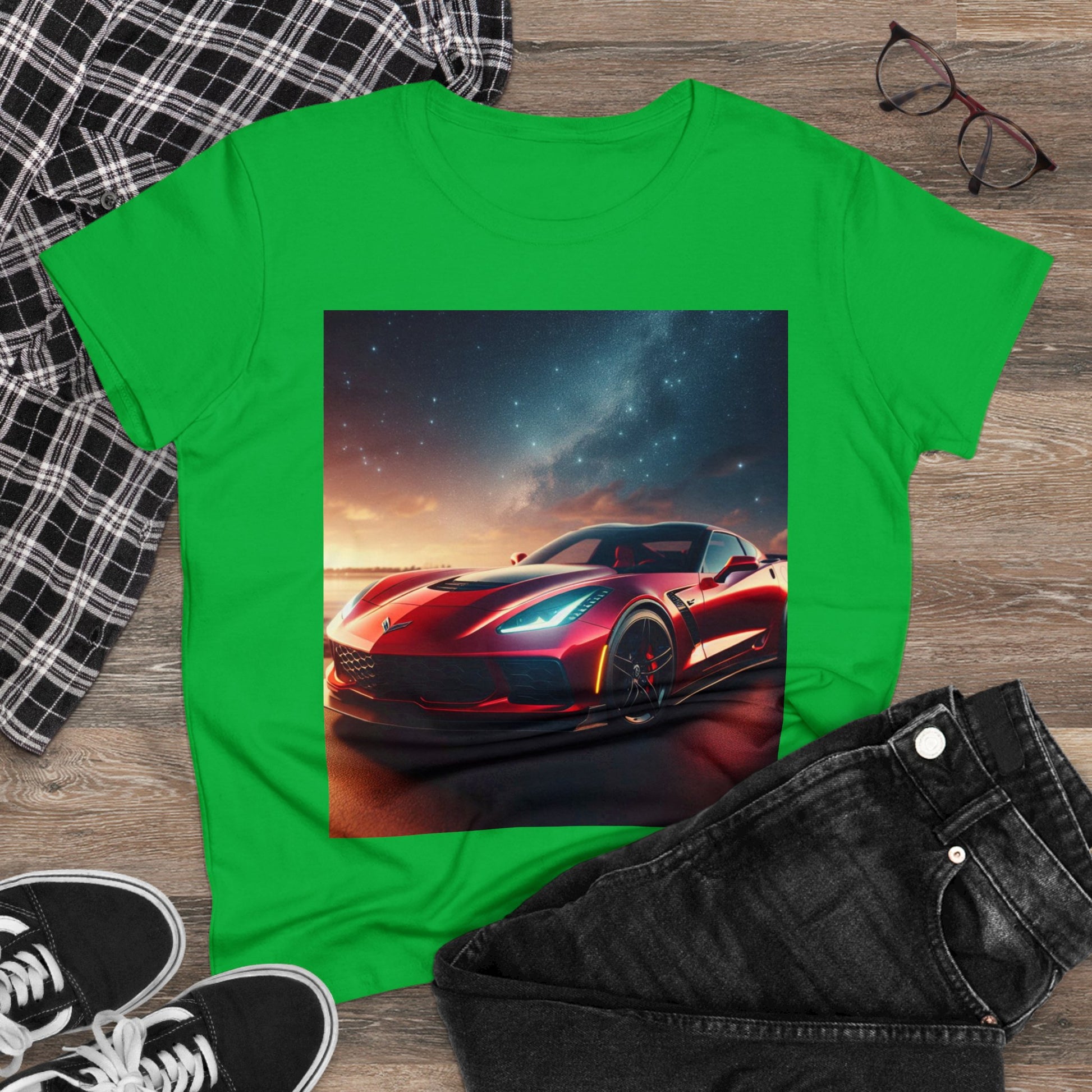 Red Corvette T-Shirt T-Shirt Printify   