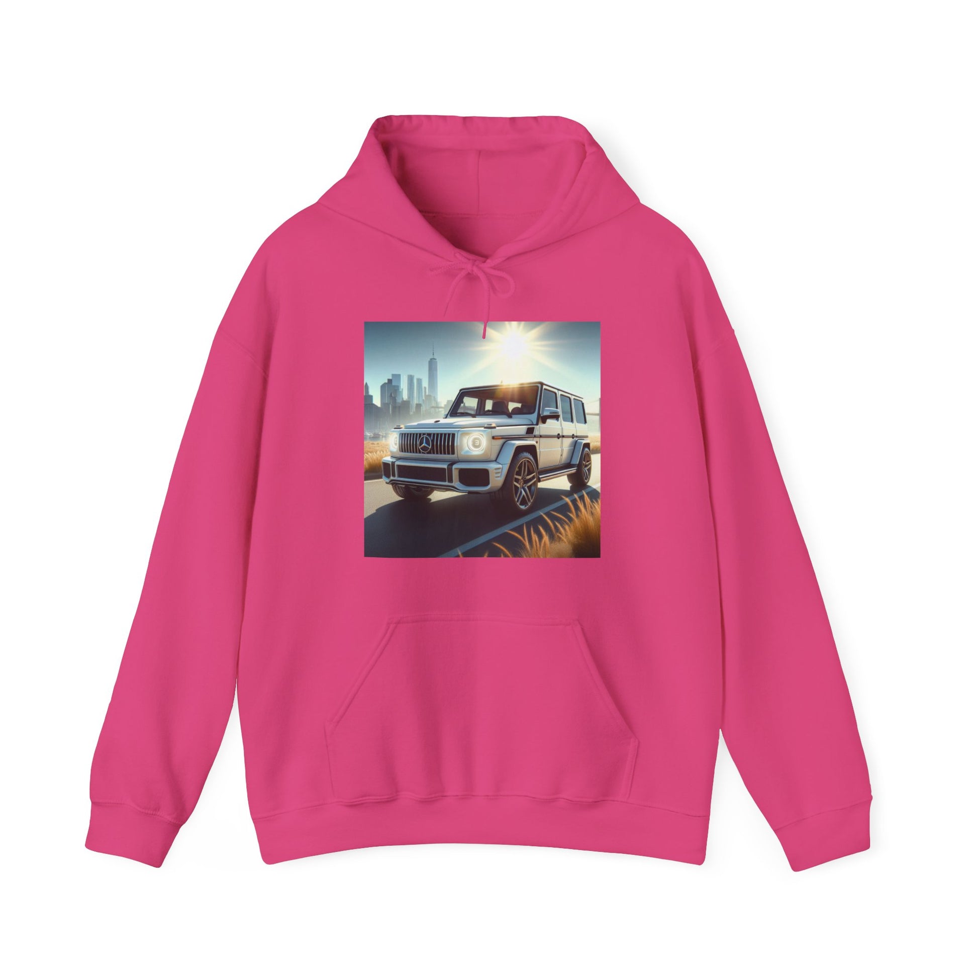 White G-Wagon Hoodie Hoodie Printify Heliconia S 