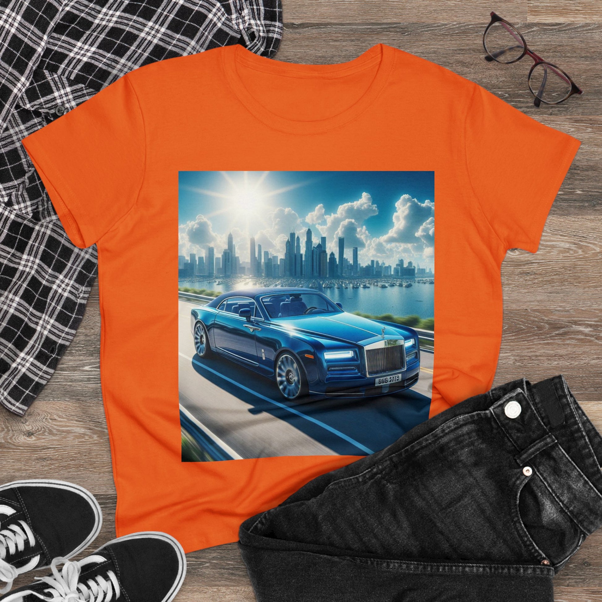 Blue Rolls Royce T-Shirt T-Shirt Printify   