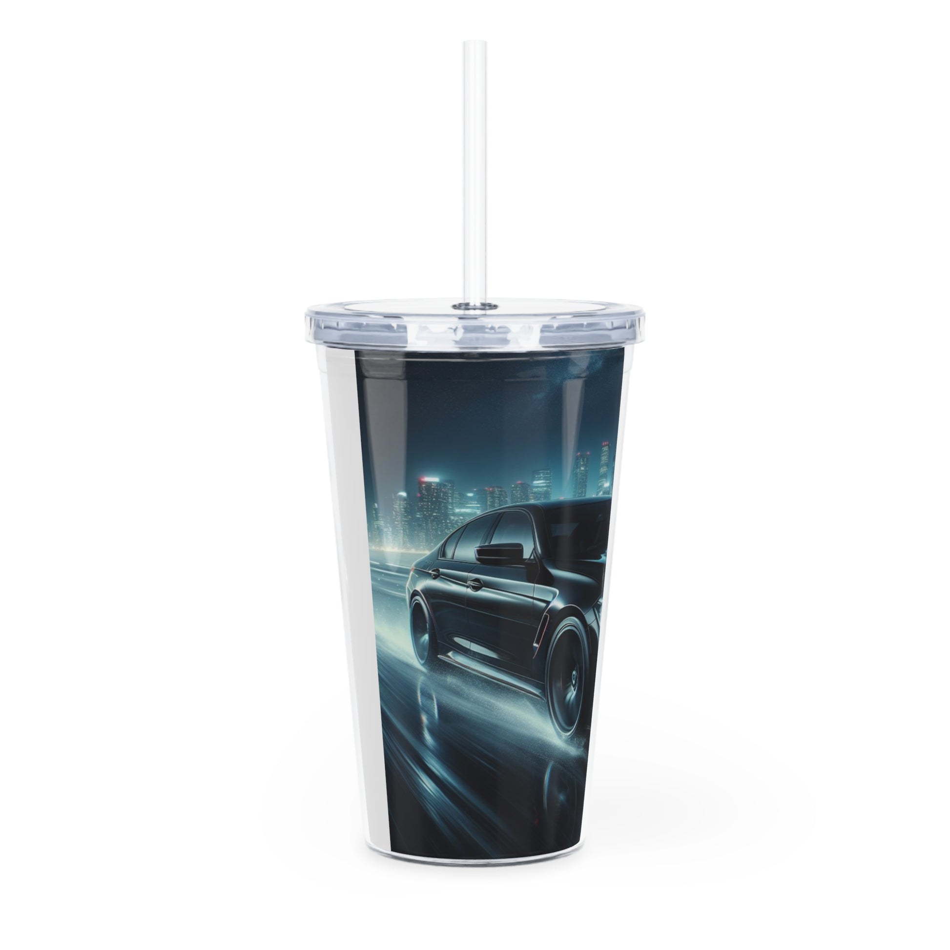 Black BMW Tumbler with Straw Mug Printify   