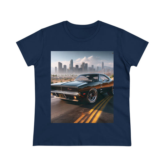 1970 Black Dodge Charge T-Shirt T-Shirt Printify Navy S 