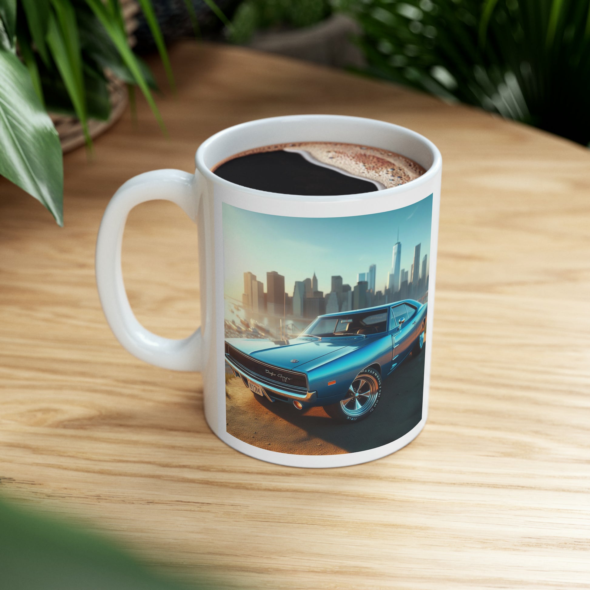 1970 Blue Dodge Charger Mug Mug Printify   