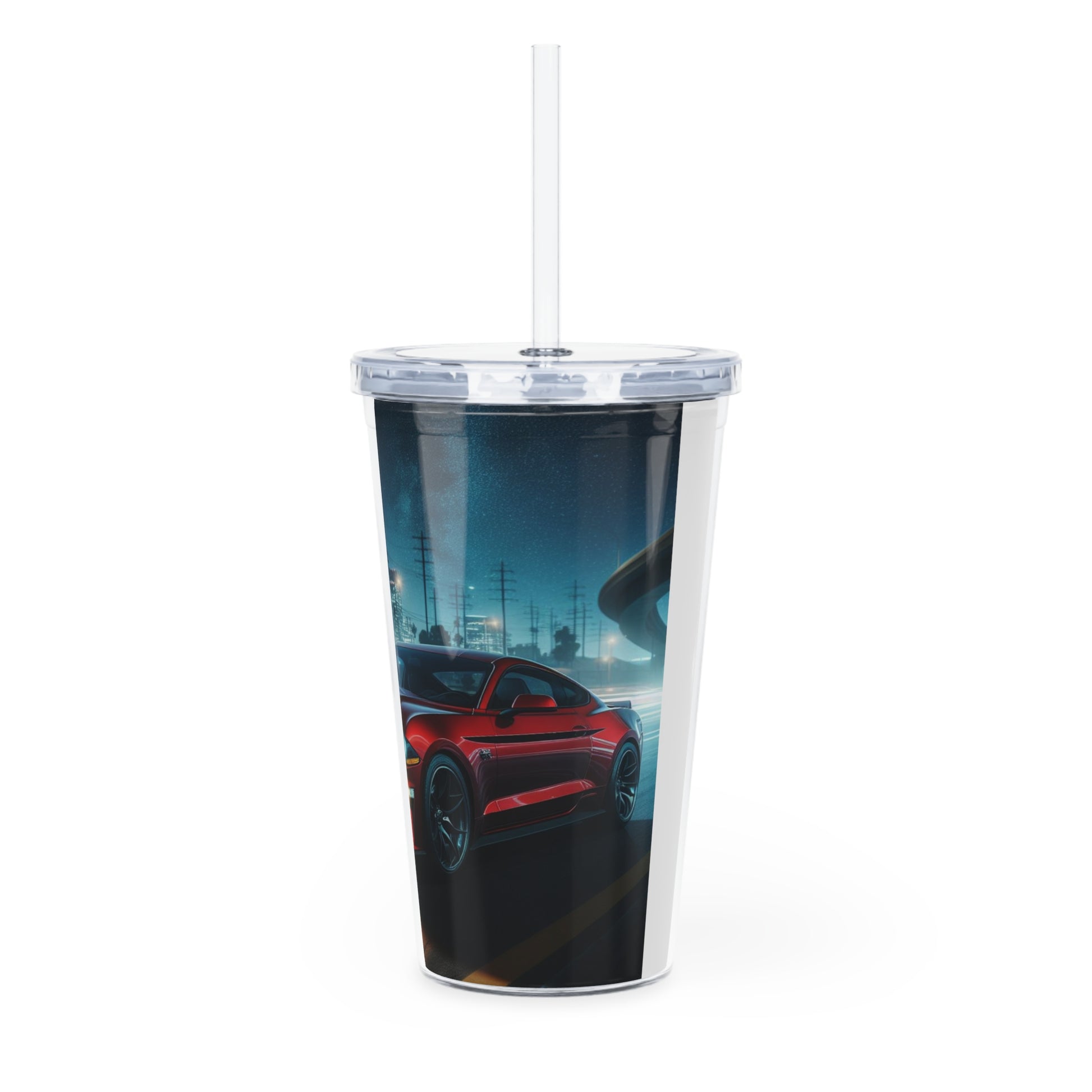 Red Mustang Tumbler with Straw Mug Printify   