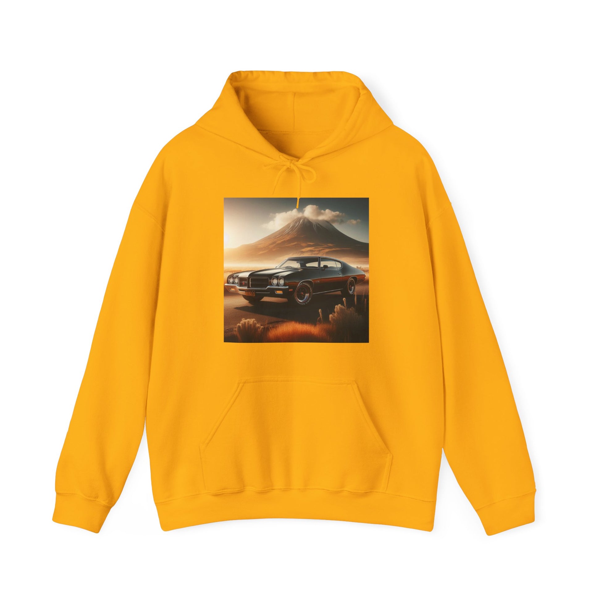 1972 Black Buick Gran Sport Hoodie Hoodie Printify Gold S 