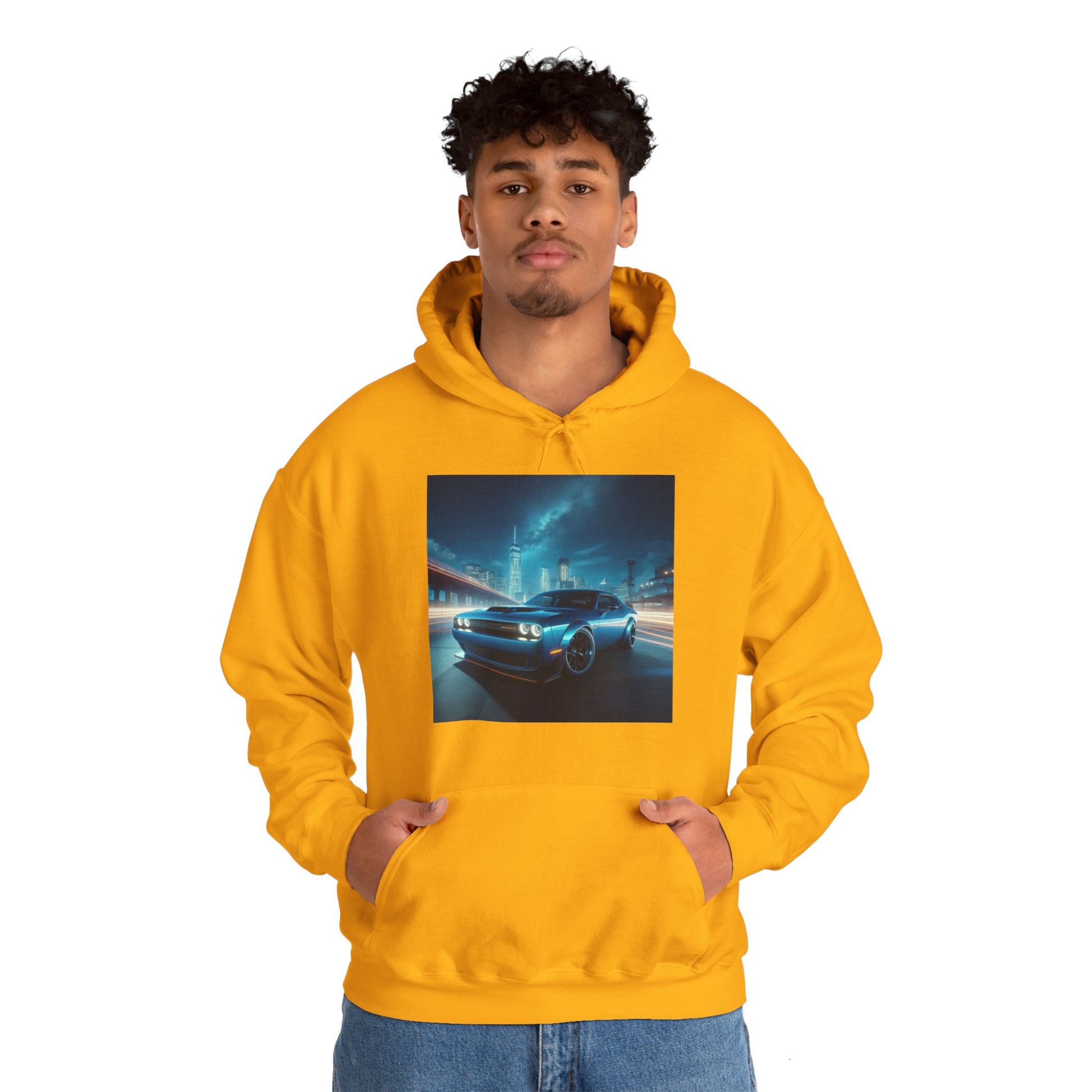 Blue Challenger Hoodie Hoodie Printify   