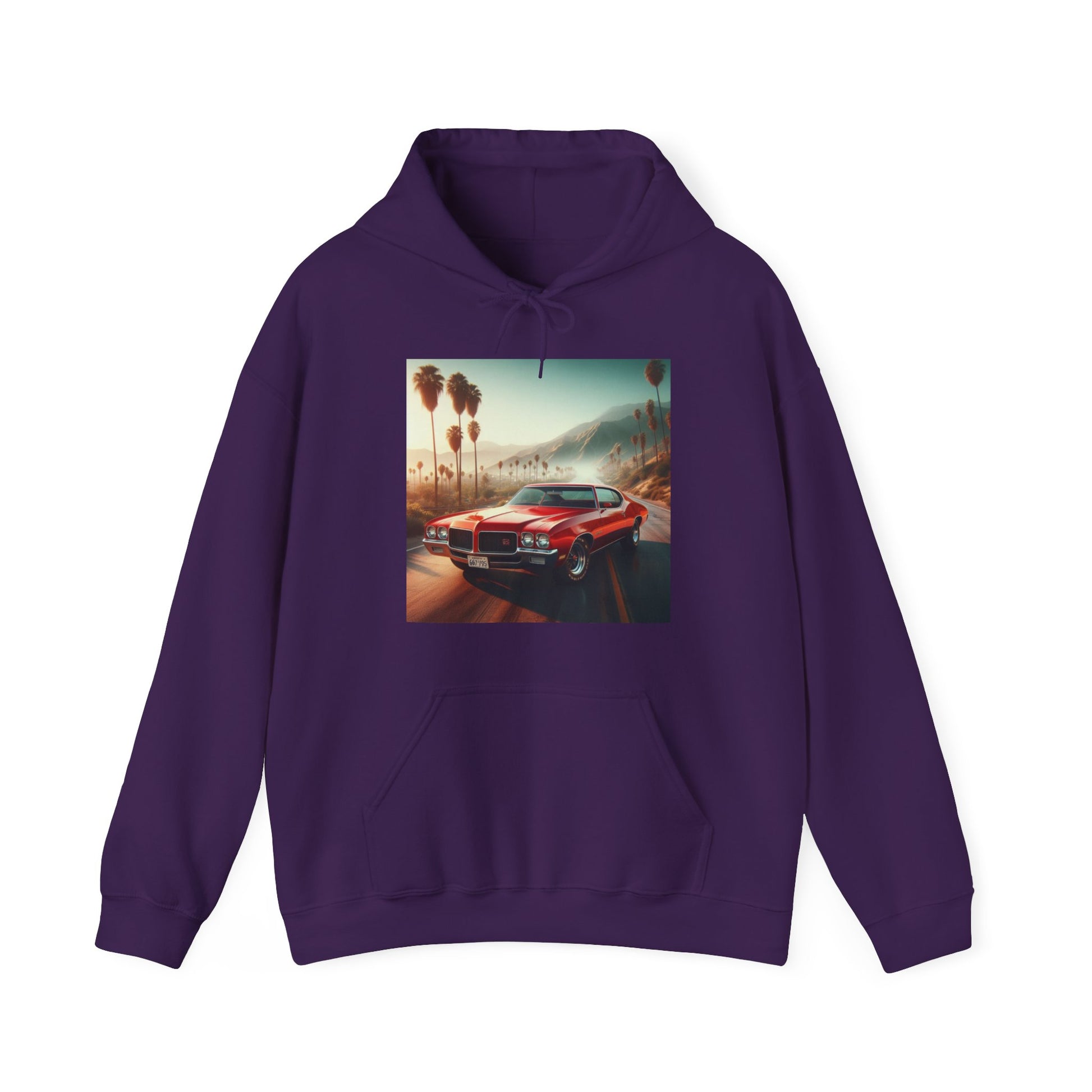 1972 Red Buick Gran Sport Hoodie Hoodie Printify Purple S 