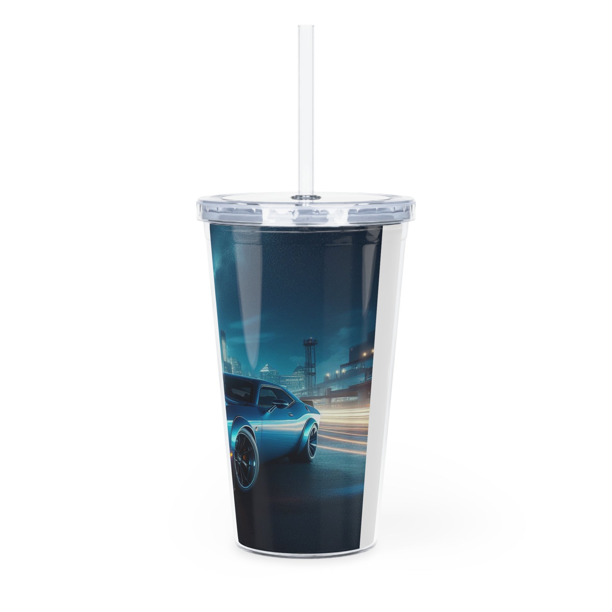 Blue Challenger Tumbler with Straw Mug Printify   