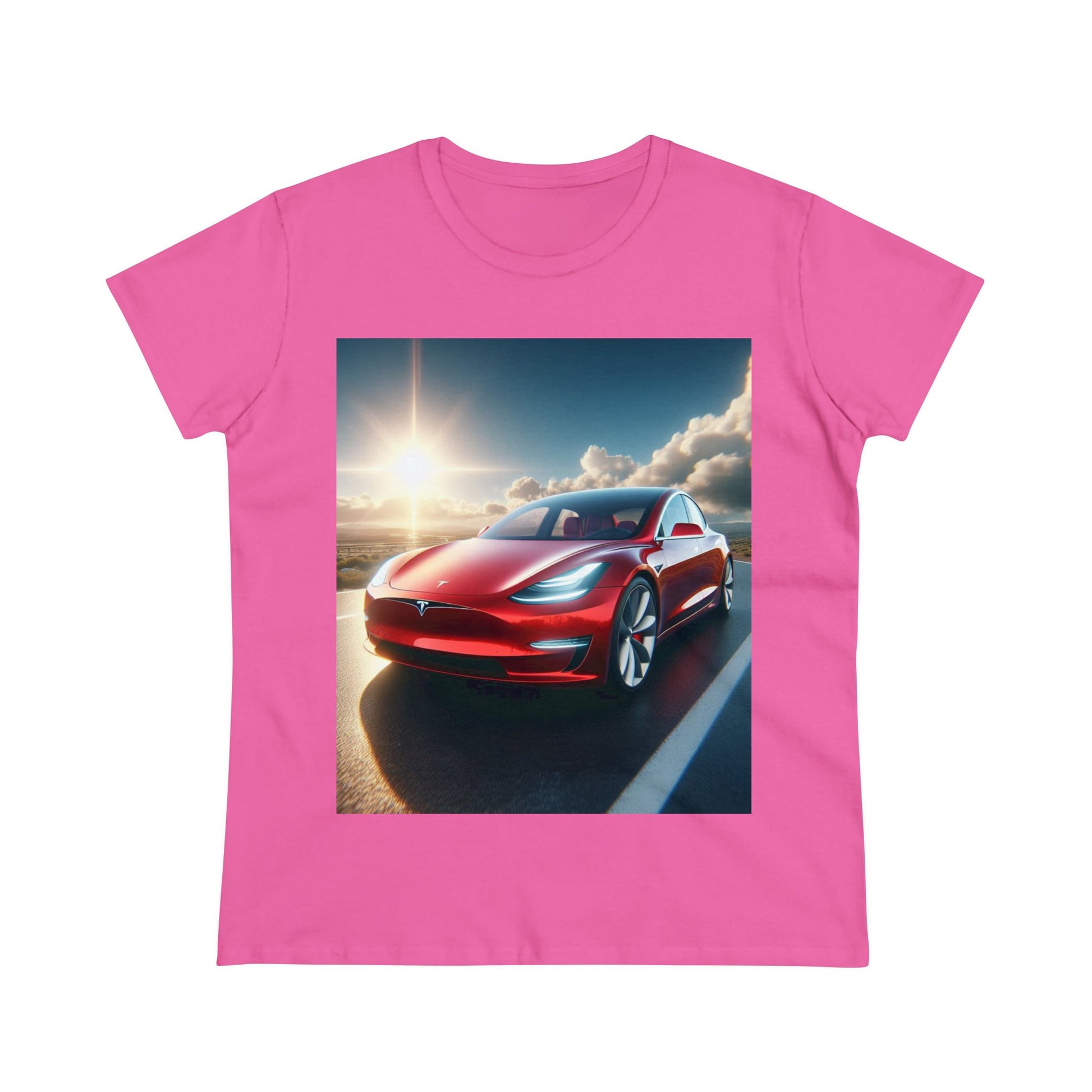 Red Tesla T-Shirt T-Shirt Printify Azalea S 