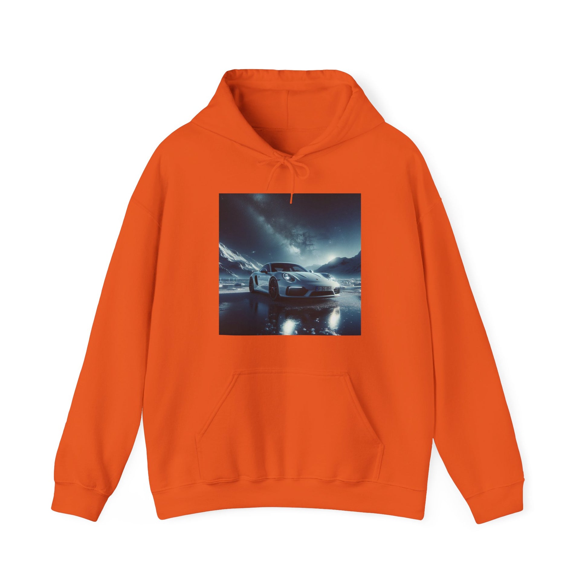 White Porsche Hoodie Hoodie Printify Orange S 