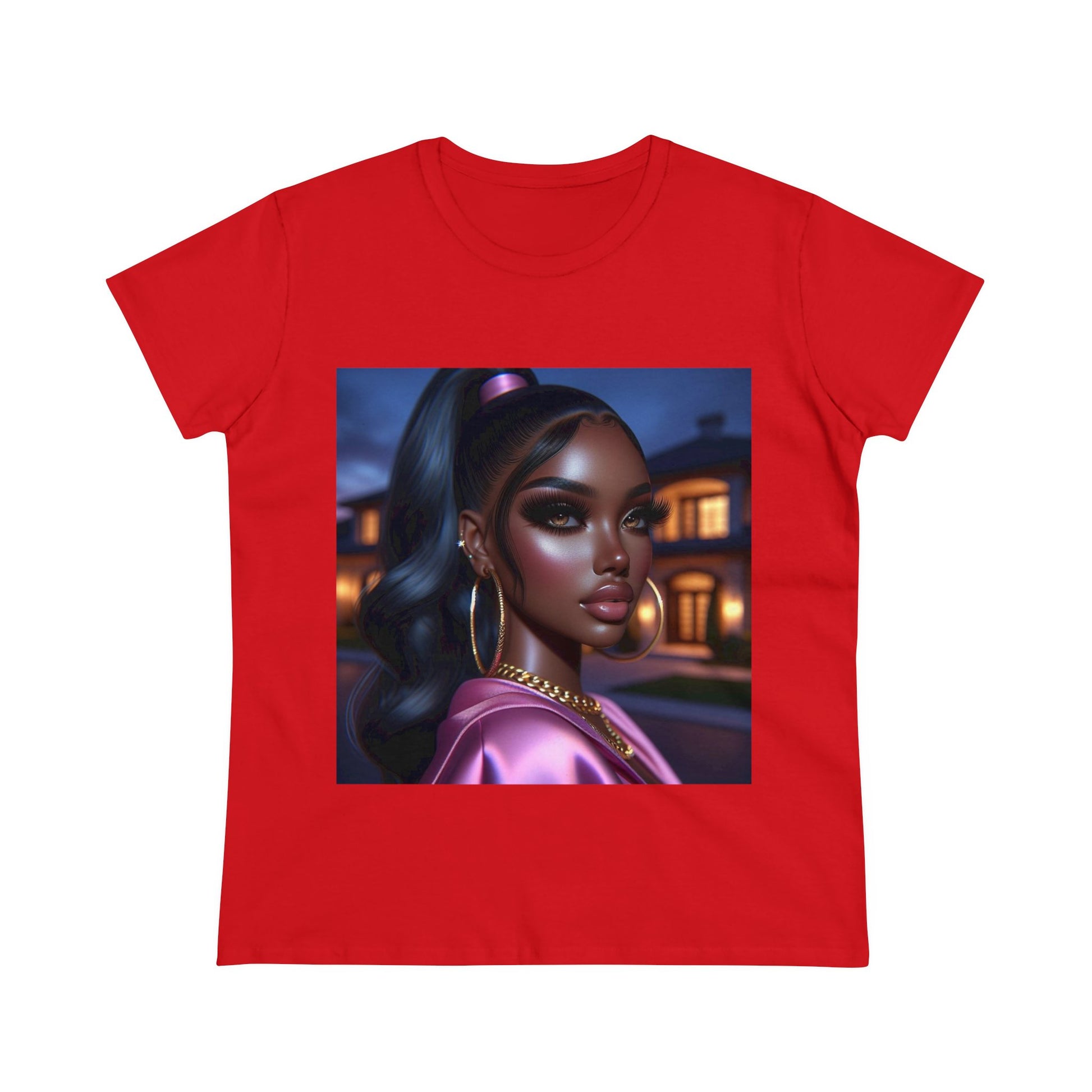 Pink at Night T-Shirt T-Shirt Printify Red S 