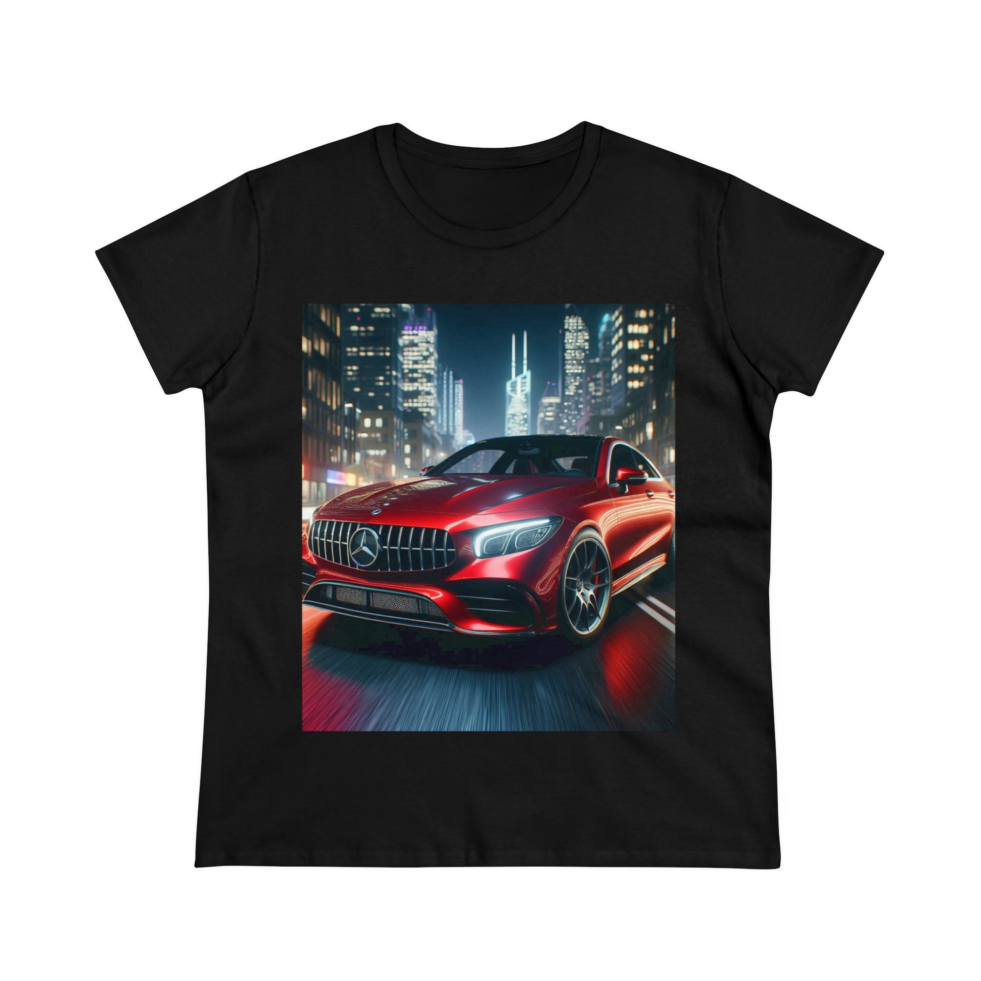 Red Mercedes T-Shirt T-Shirt Printify Black S 