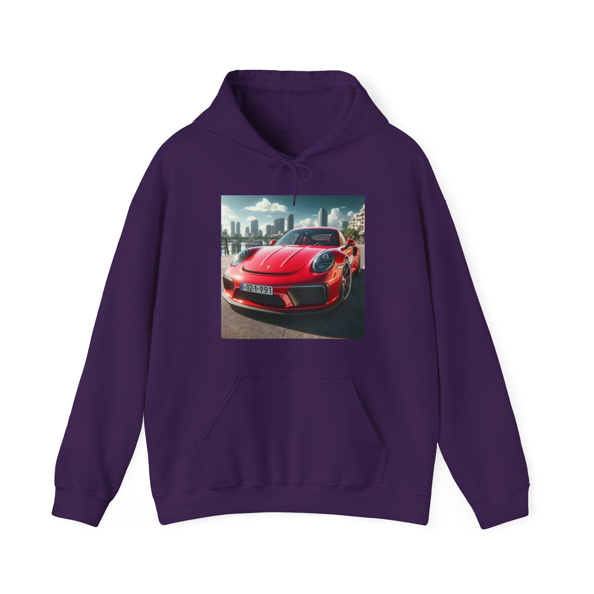 Red Porsche Hoodie Hoodie Printify Purple S 