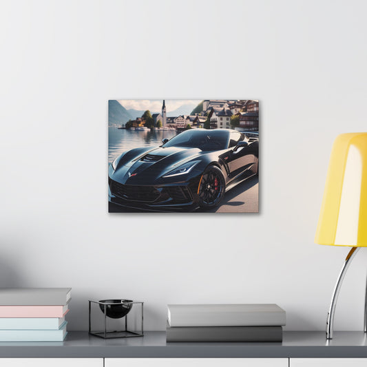 Black Corvette Canvas Canvas Printify 16″ x 12″ (Horizontal) 0.75'' 