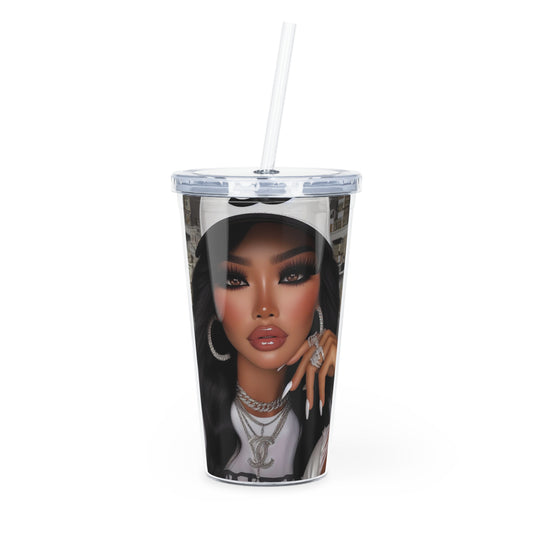 Plastic Tumbler with Straw Mug Printify 20oz Transparent 