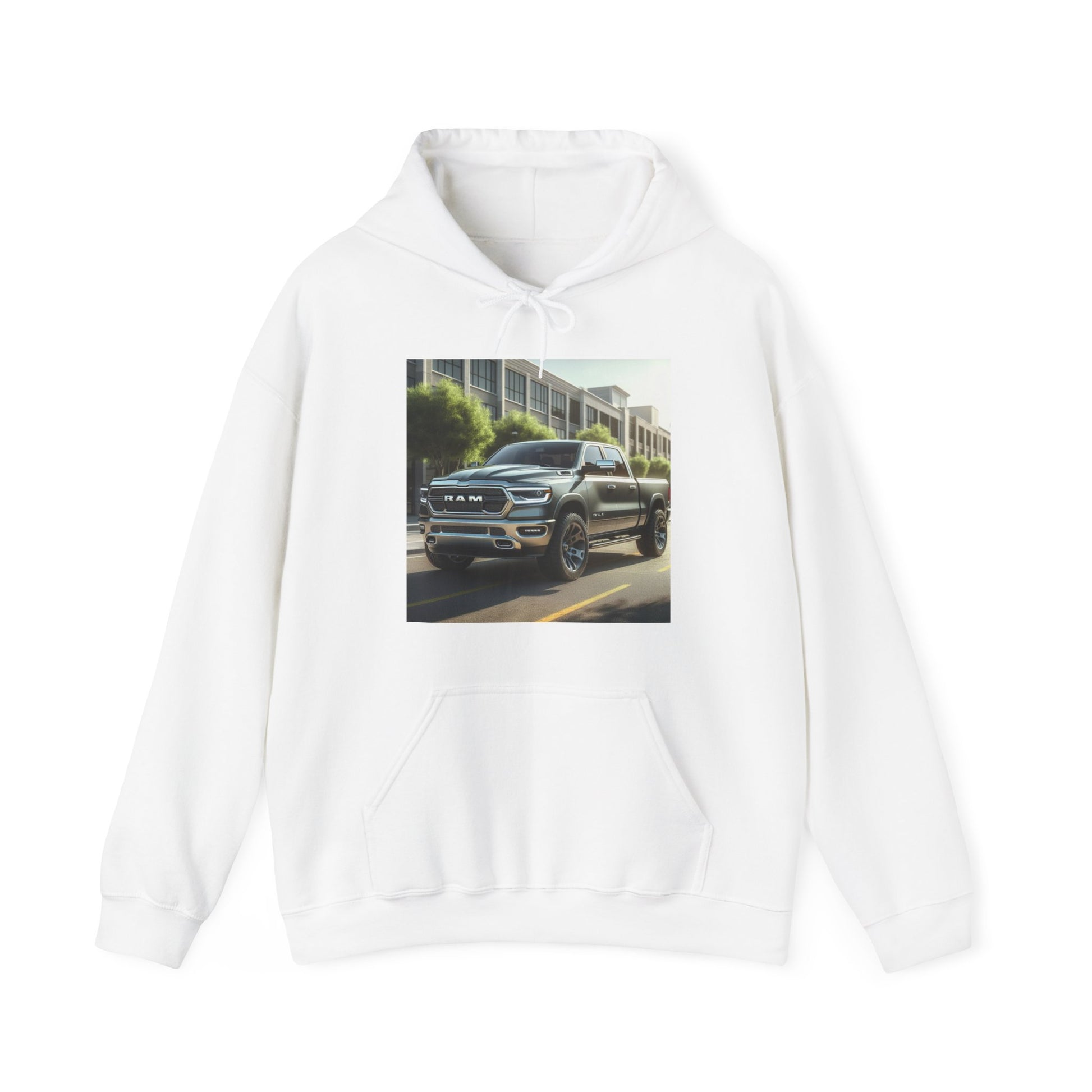 Gray Dodge Ram Hoodie Hoodie Printify White S 