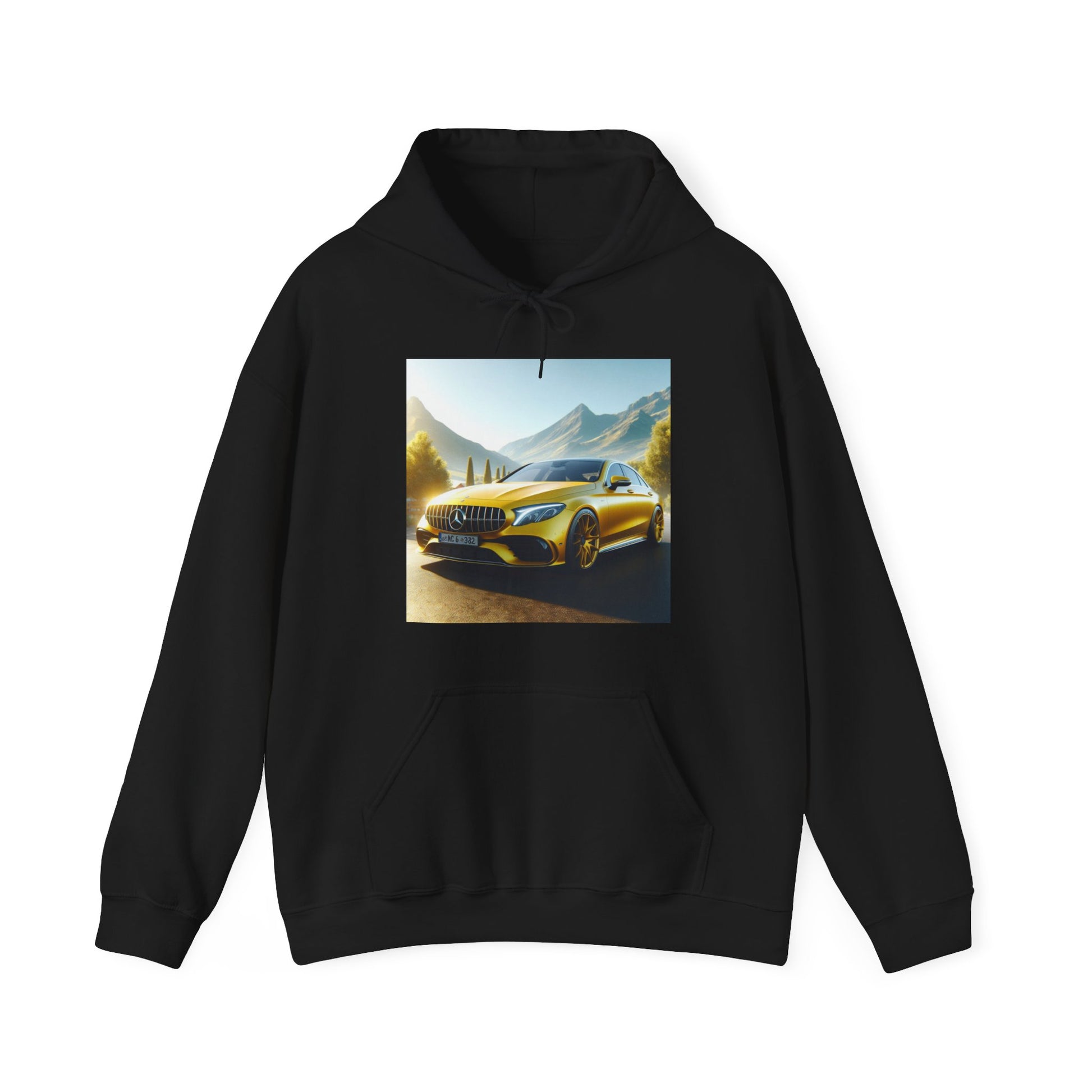 Yellow Mercedes Hoodie Hoodie Printify Black S 