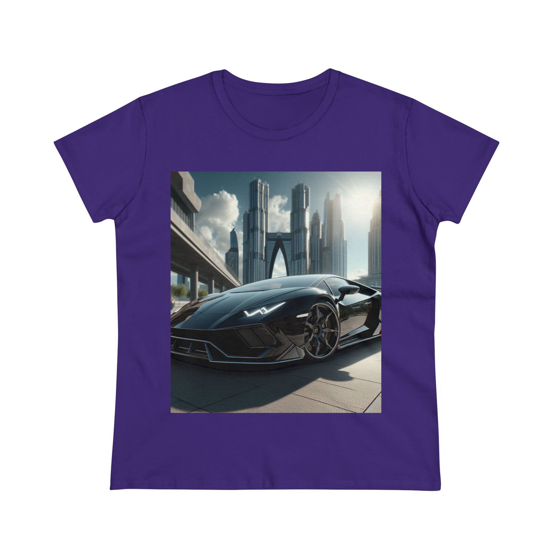 Black Lamborghini T-Shirt T-Shirt Printify Purple S 