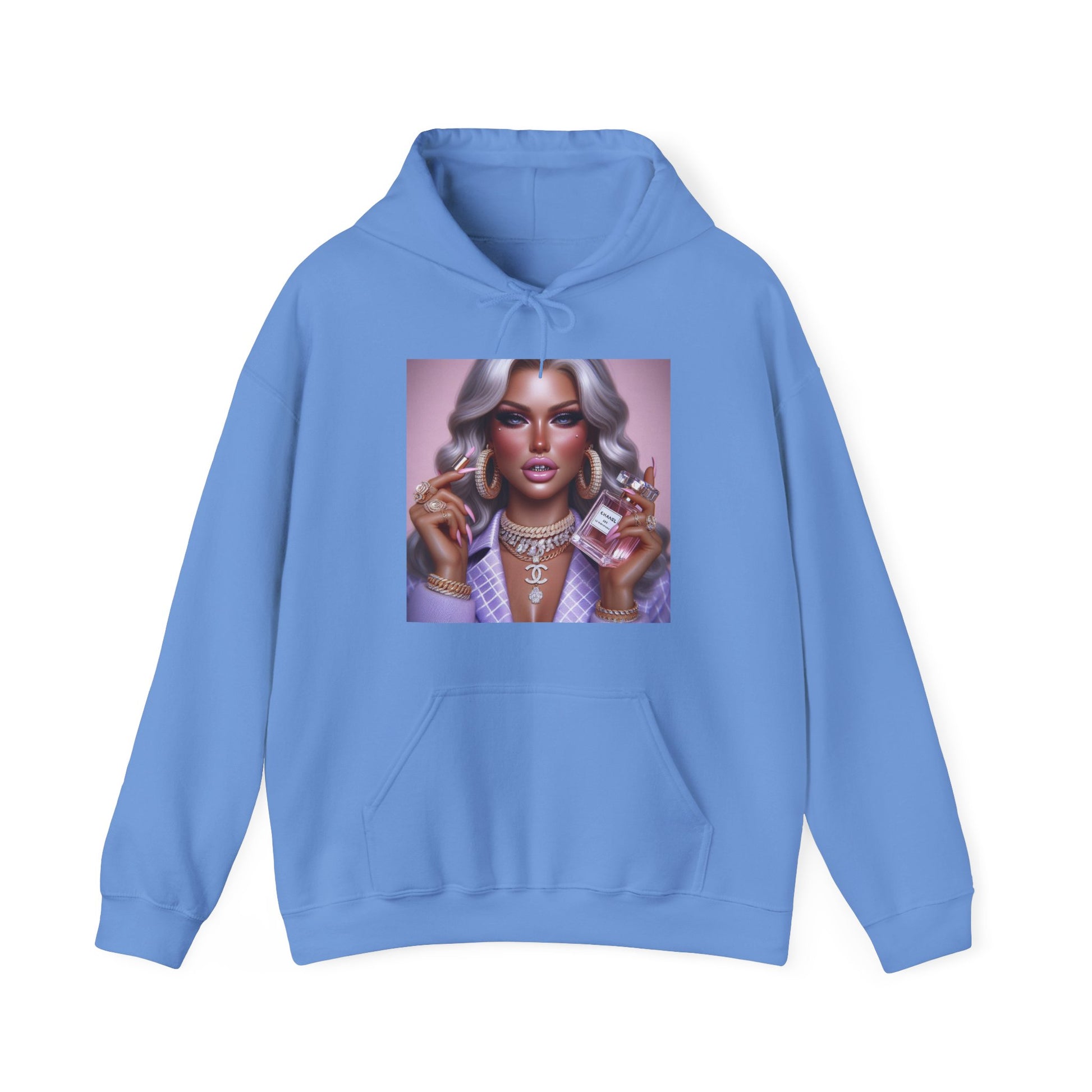 Chanel Please Hoodie Hoodie Printify Carolina Blue S 