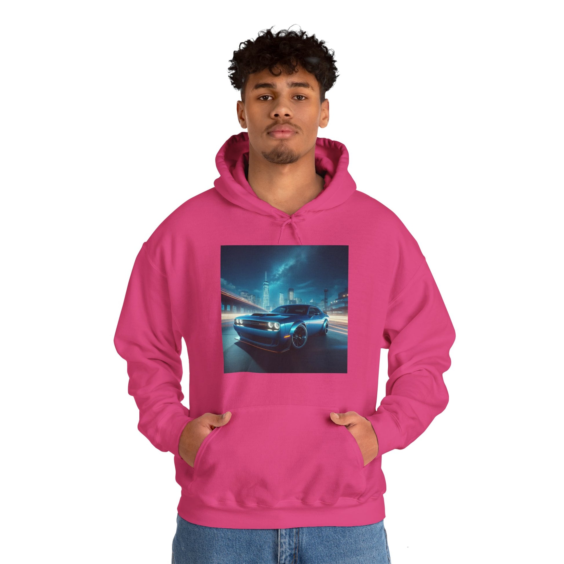 Blue Challenger Hoodie Hoodie Printify   