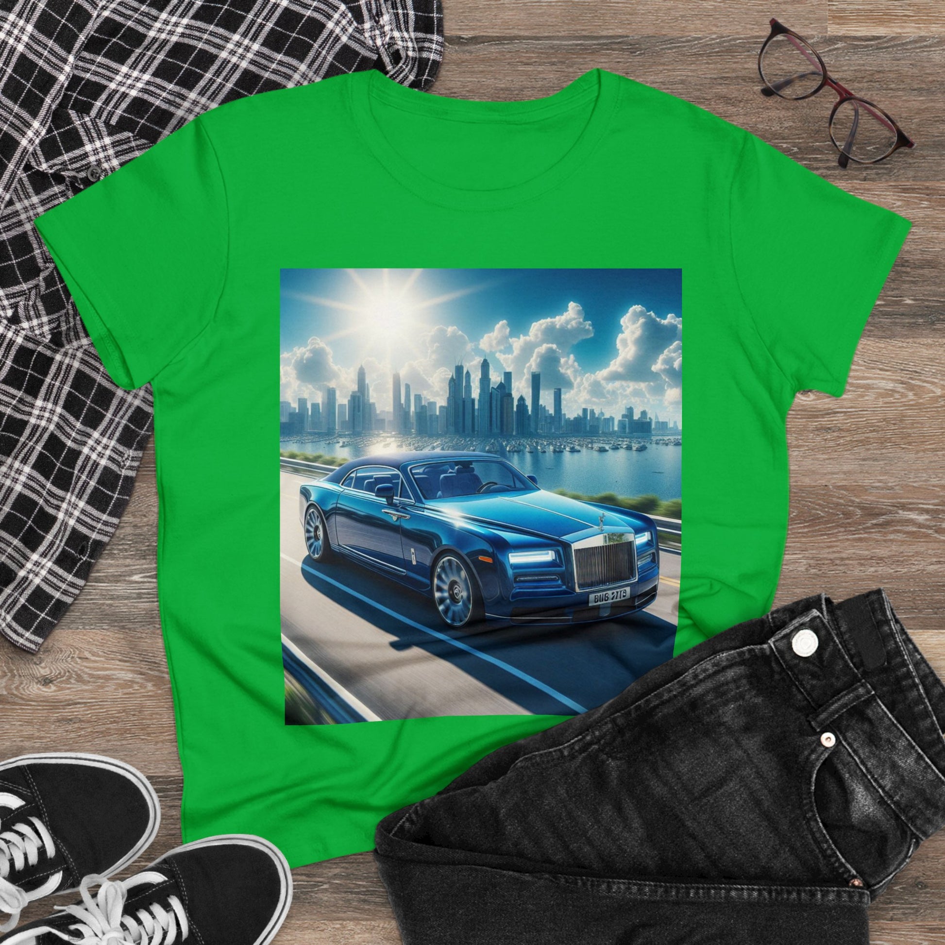 Blue Rolls Royce T-Shirt T-Shirt Printify   